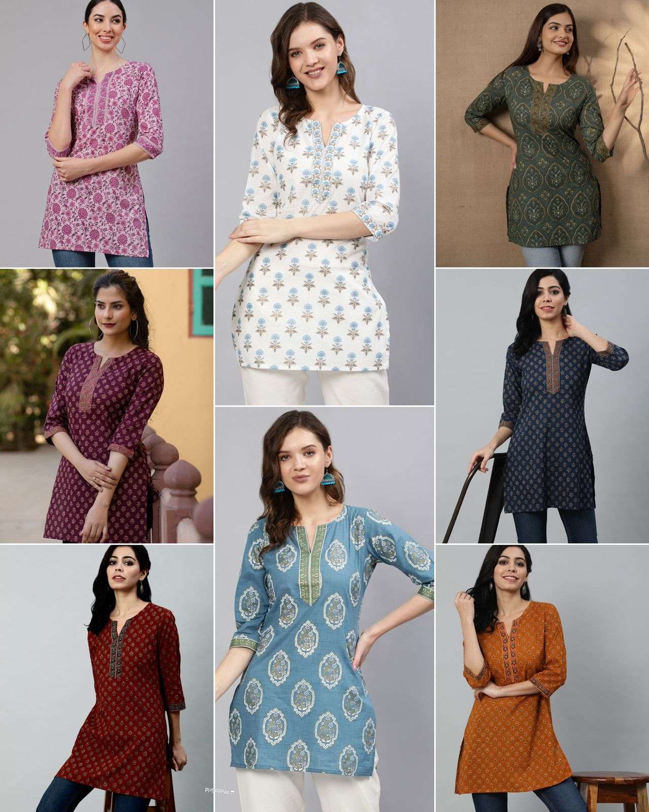 MF BLUSH 2.0 COTTON PRINT FANCY SUMMER WEAR SHORT KURTI