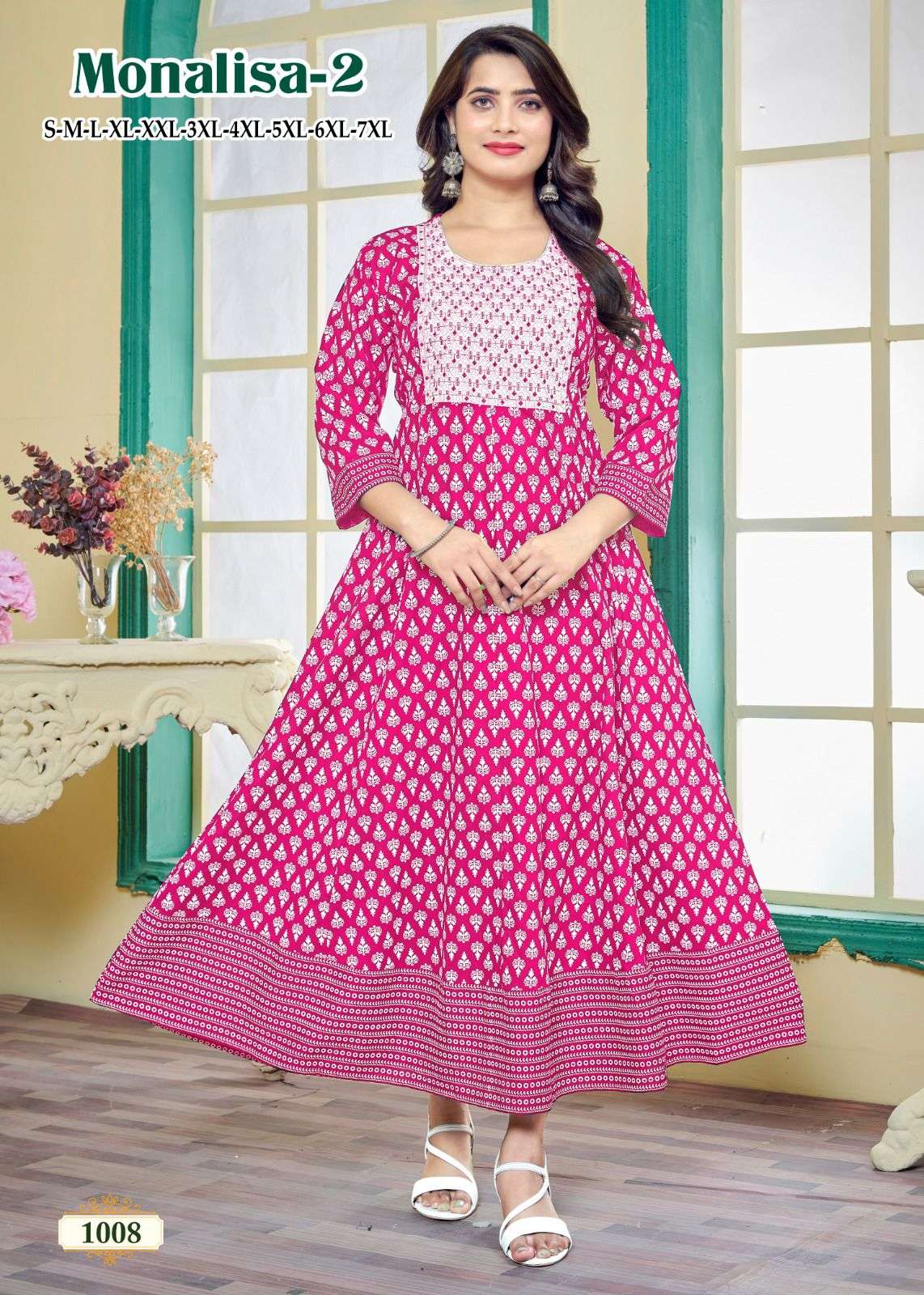 MF MONALISA RAYON PRINT FANCY GOWN KURTI