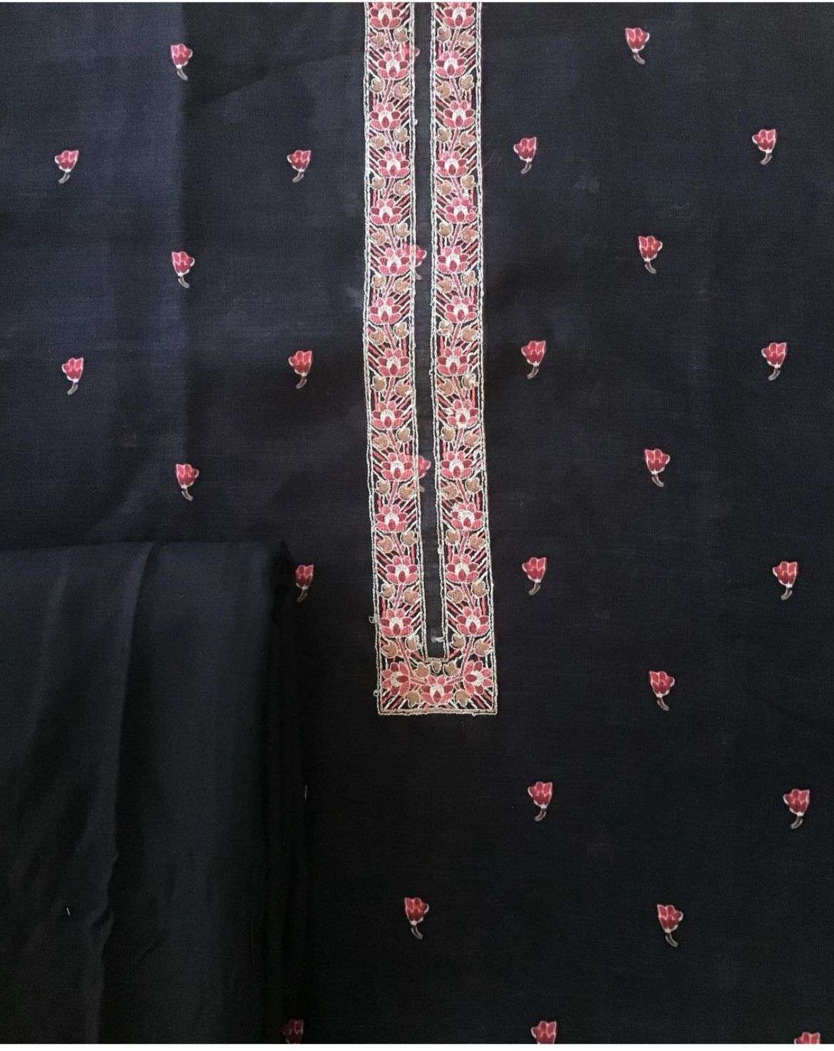 MF SHUROOQ LINEN COTTON FANCY WORK SUIT