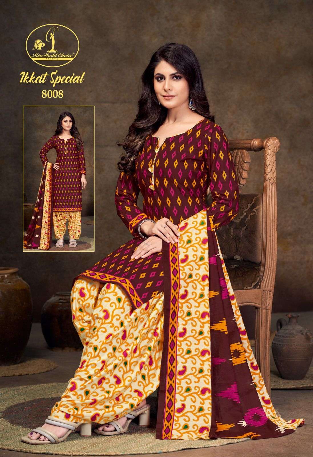 MISS WOLRD CHOICE IKKAT SPECIAL VOL 8 COTTON DRESS MATERIAL