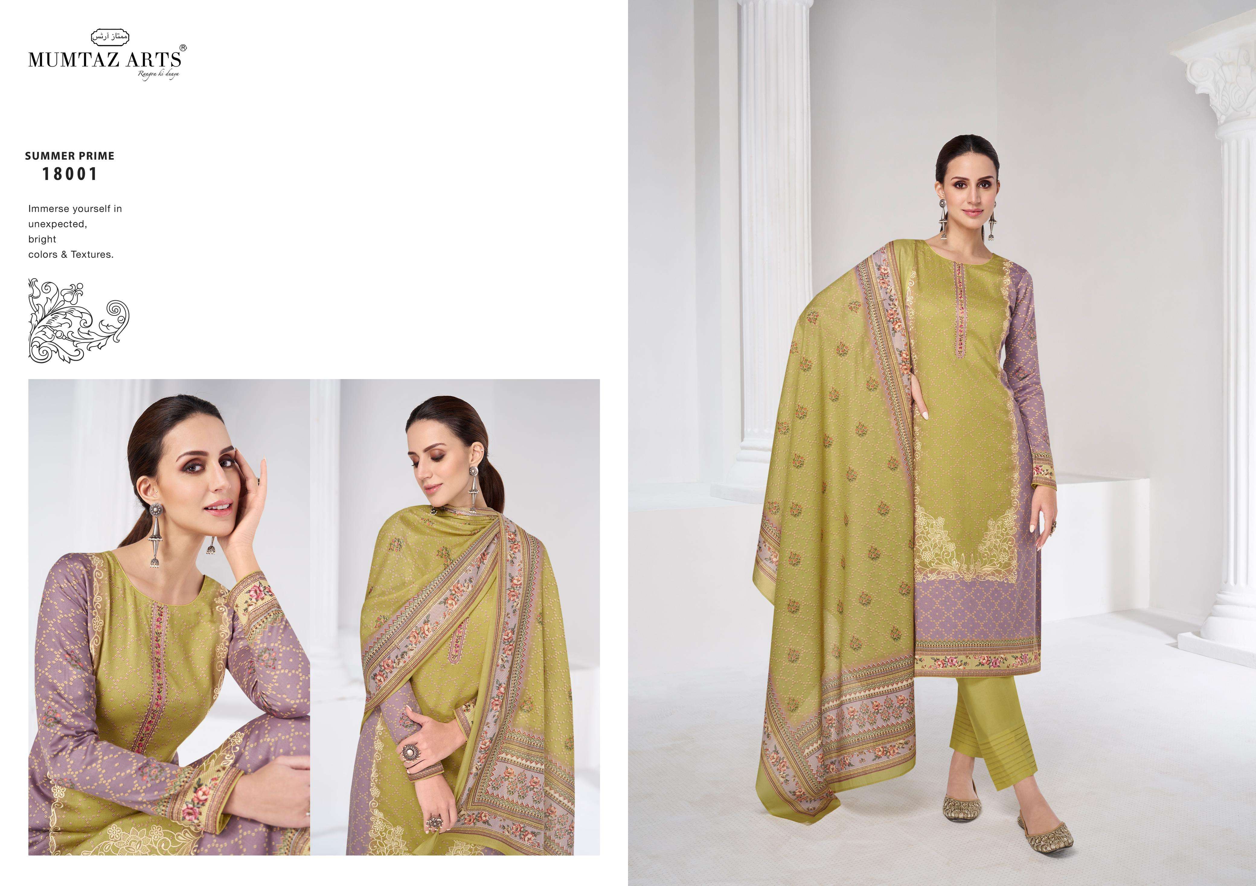 MUMTAZ ARTS SUMMER PRIME JAM SATIN PRINT WITH FANCY WORK SUIT