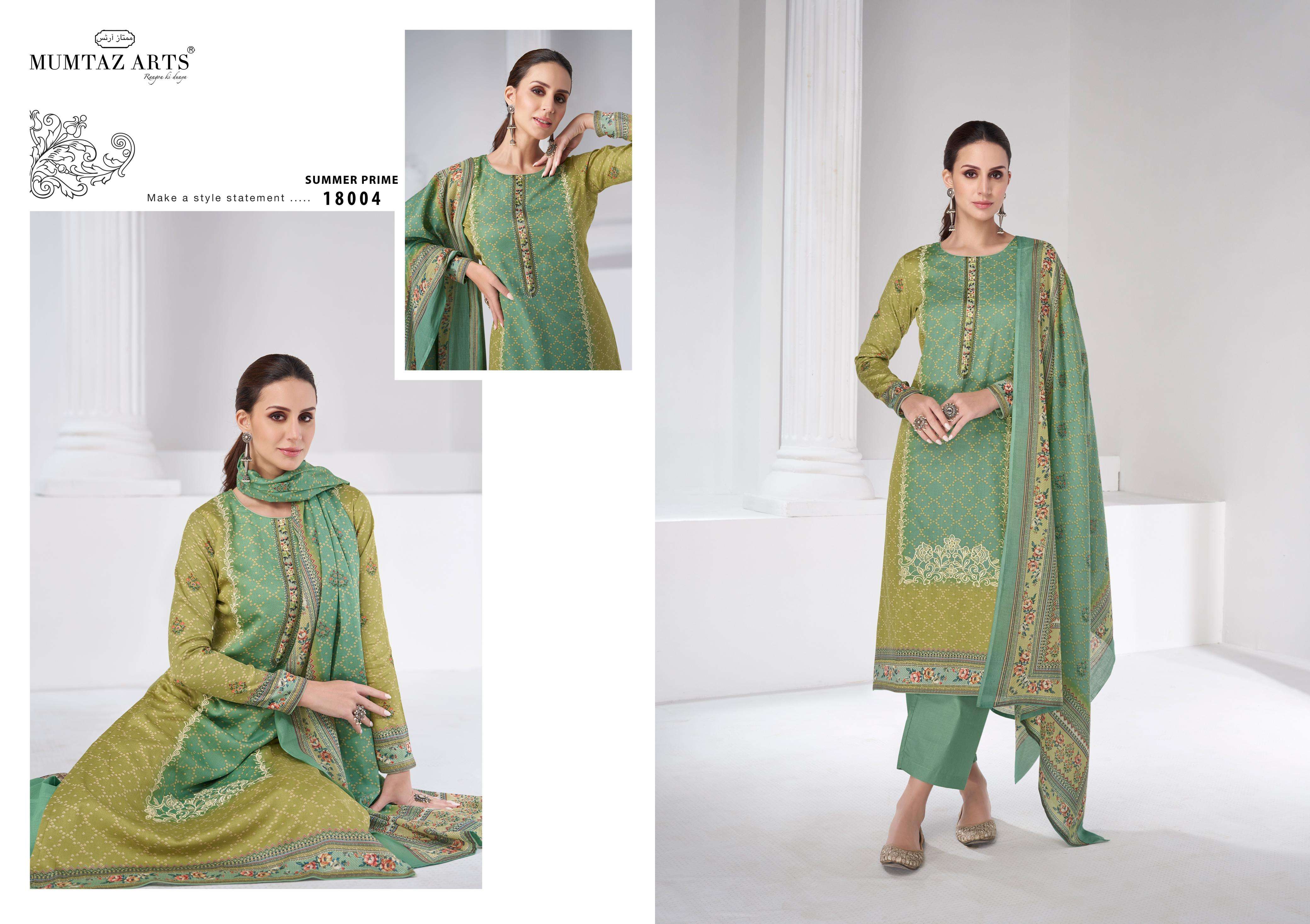 MUMTAZ ARTS SUMMER PRIME JAM SATIN PRINT WITH FANCY WORK SUIT