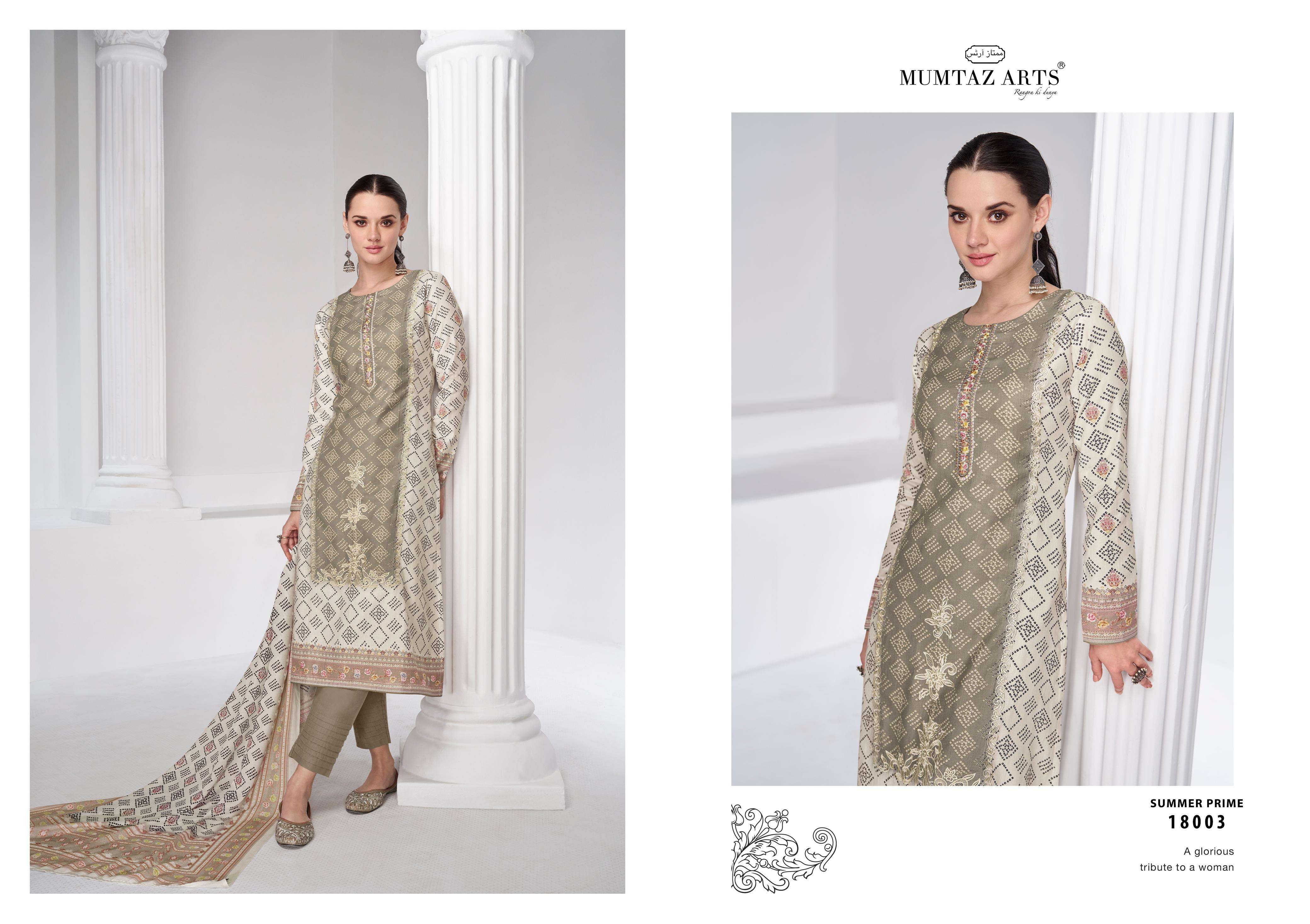 MUMTAZ ARTS SUMMER PRIME JAM SATIN PRINT WITH FANCY WORK SUIT