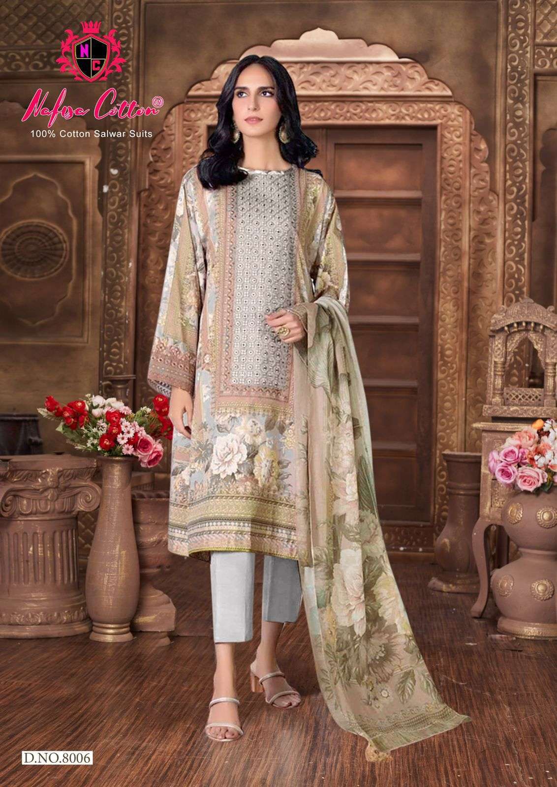 NAFISA COTTON SAFINA VOL 8 COTTON DIGITAL PRINTS SUIT