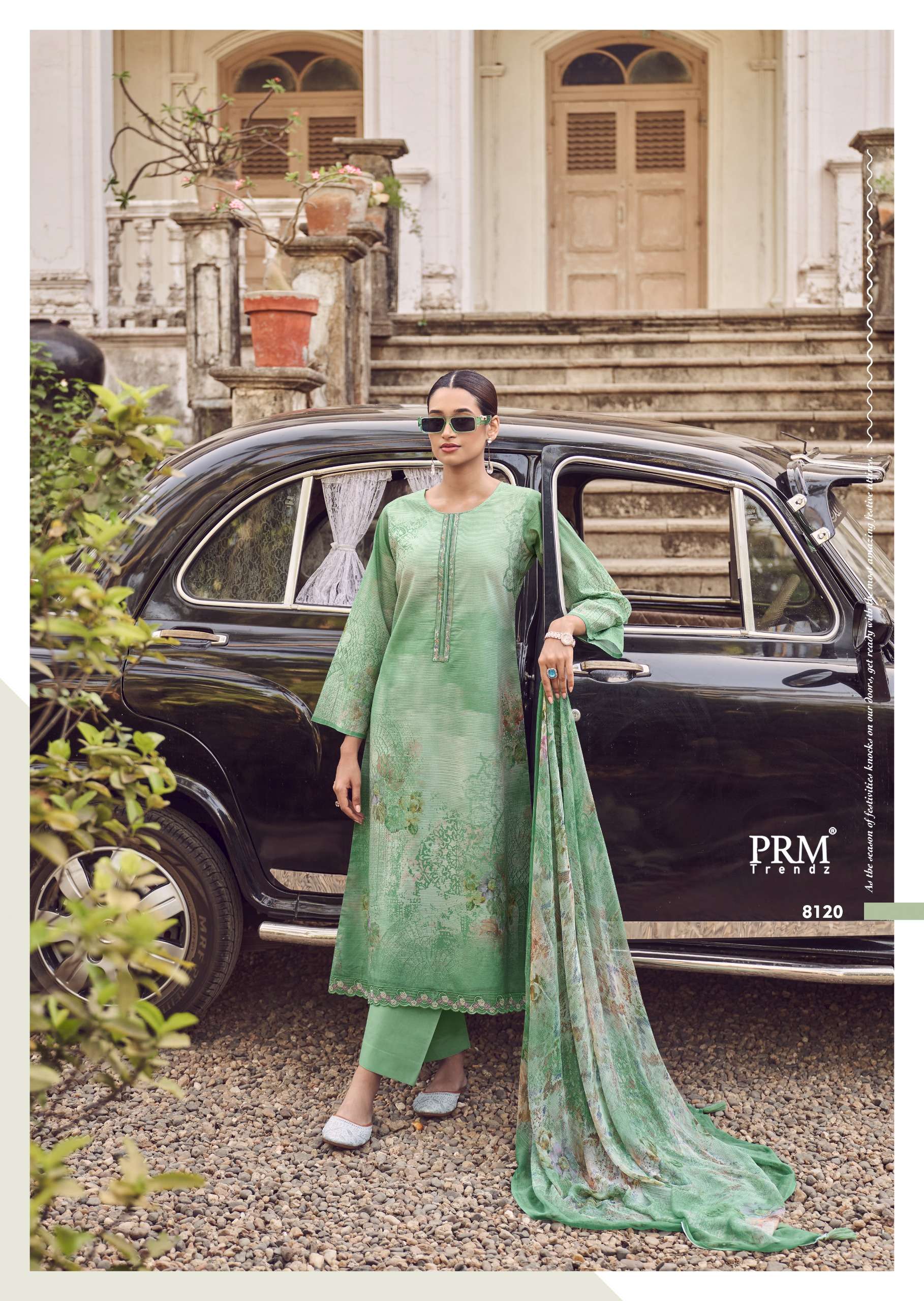 PRM TRENDZ NOORIN LINEN COTTON FANCY WORK SUIT