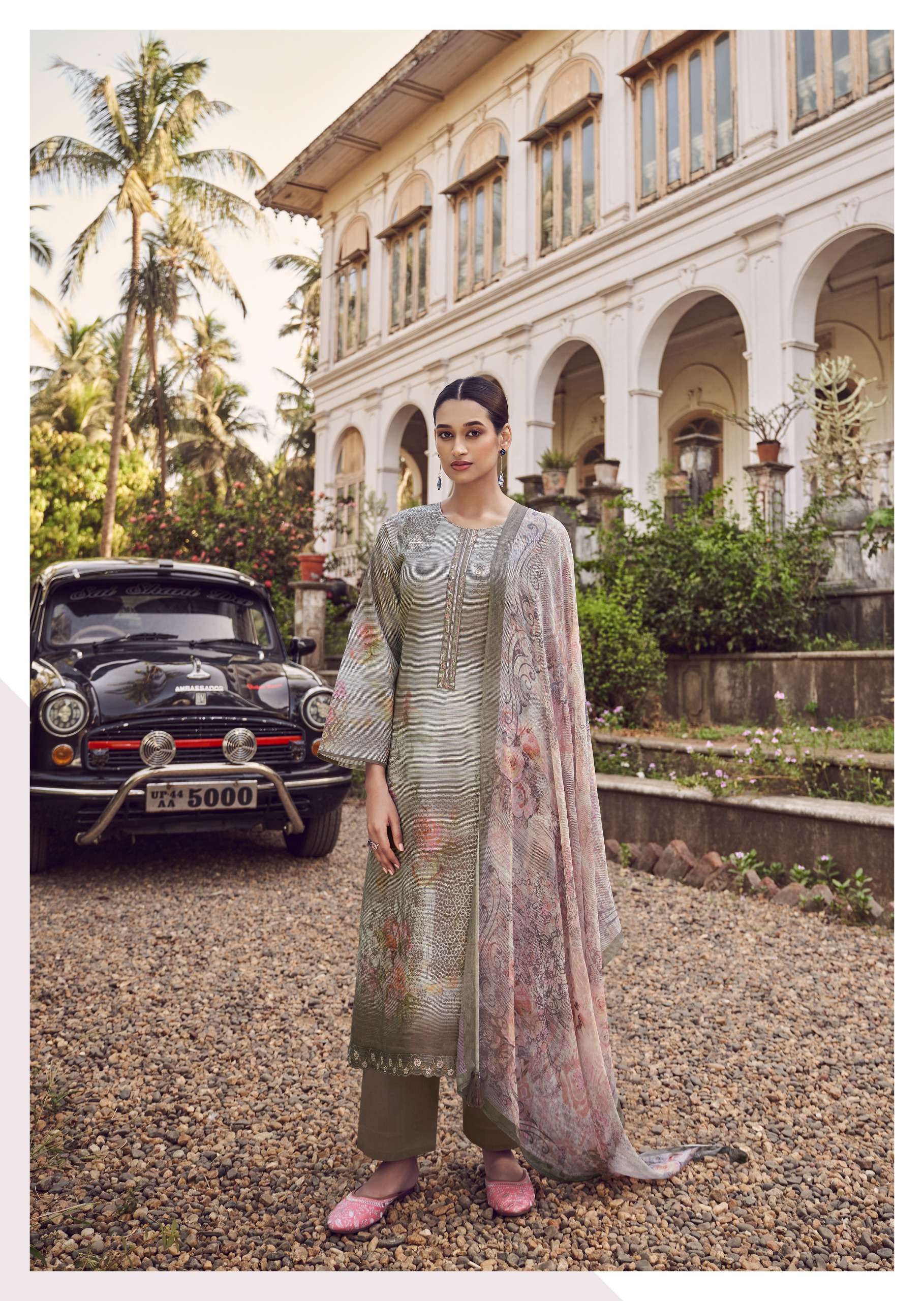 PRM TRENDZ NOORIN LINEN COTTON FANCY WORK SUIT