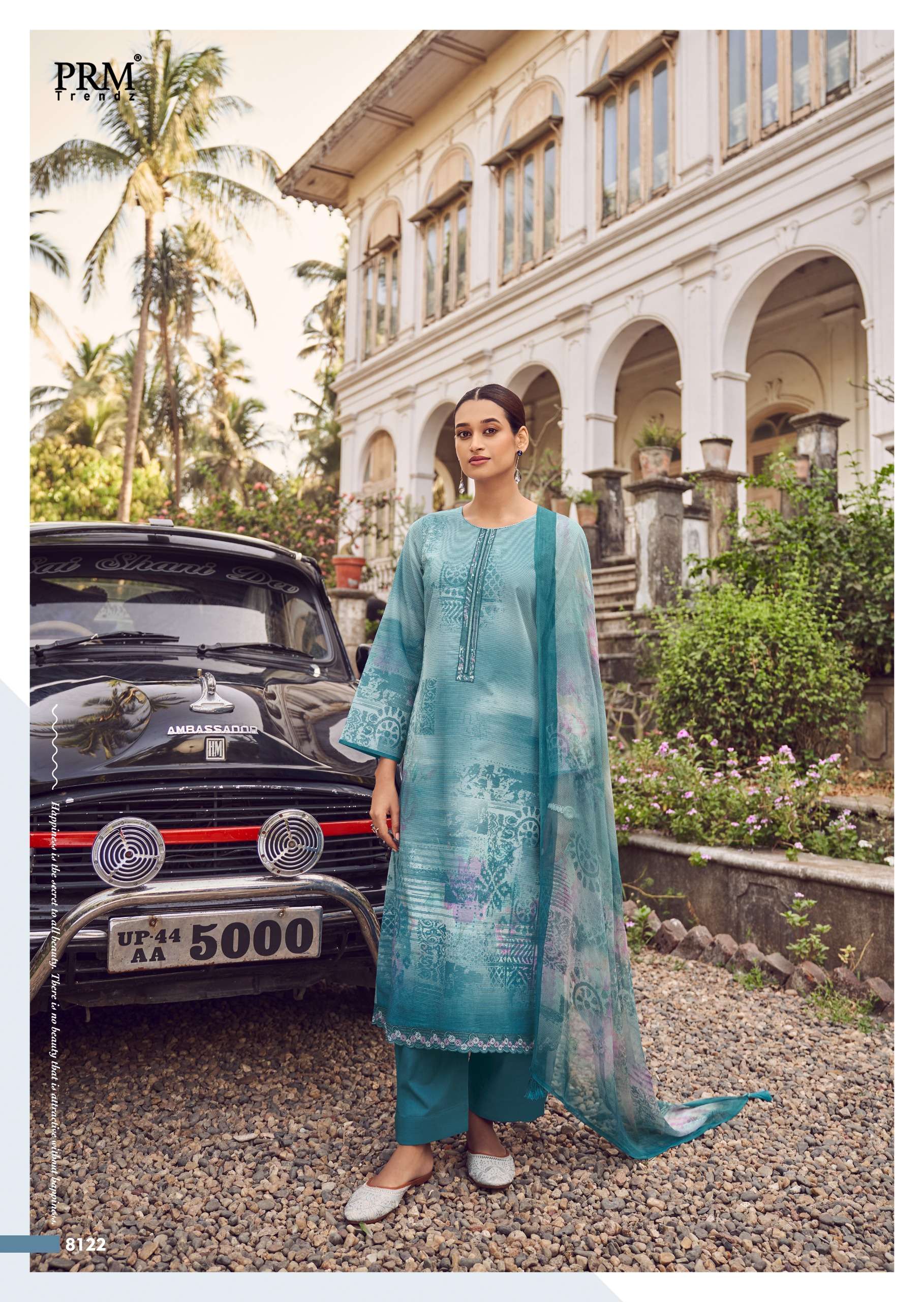 PRM TRENDZ NOORIN LINEN COTTON FANCY WORK SUIT