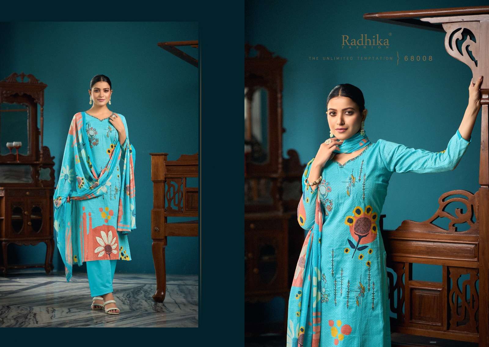 RADHIKA FASHION AZARA MEERA COTTON FANCY WORK SUIT