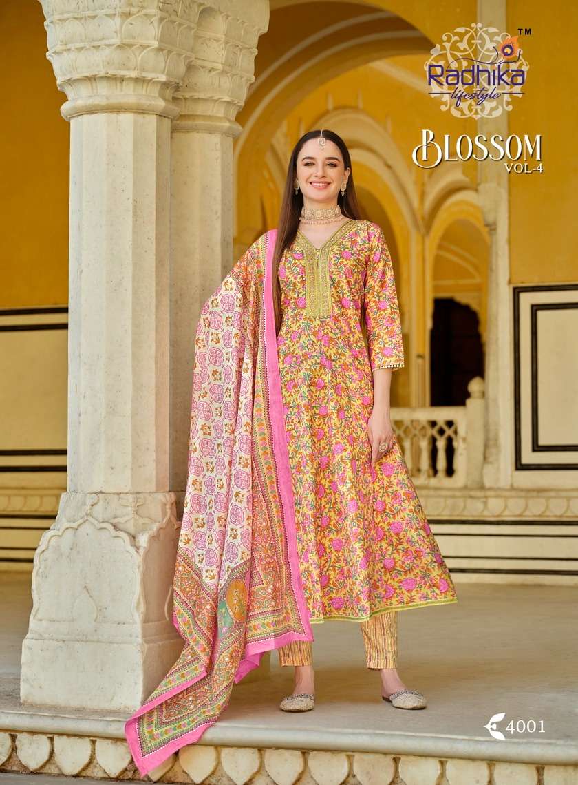  RADHIKA LIFESTYLE BLOSSOM VOL 4 NAIRA STYLE KURTI COMBO SET     