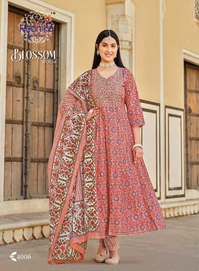  RADHIKA LIFESTYLE BLOSSOM VOL 4 NAIRA STYLE KURTI COMBO SET     