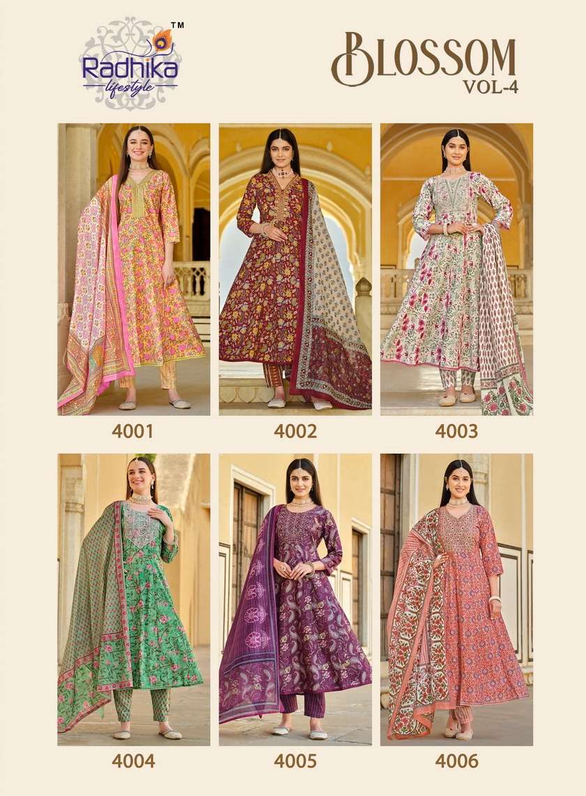  RADHIKA LIFESTYLE BLOSSOM VOL 4 NAIRA STYLE KURTI COMBO SET     