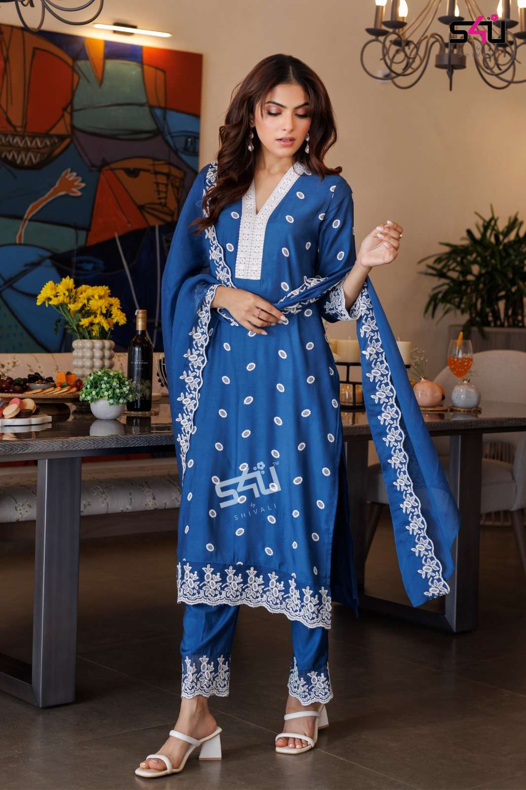 S4U SHIVALI LIBAS VOL 2 MUSLIN BEAUTIFUL DESIGNER KURTI COMBO SET 
