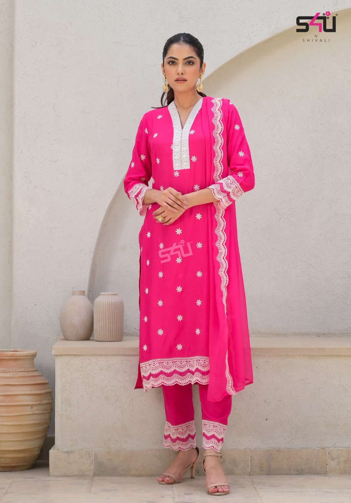 S4U SHIVALI LIBAS VOL 2 MUSLIN BEAUTIFUL DESIGNER KURTI COMBO SET 