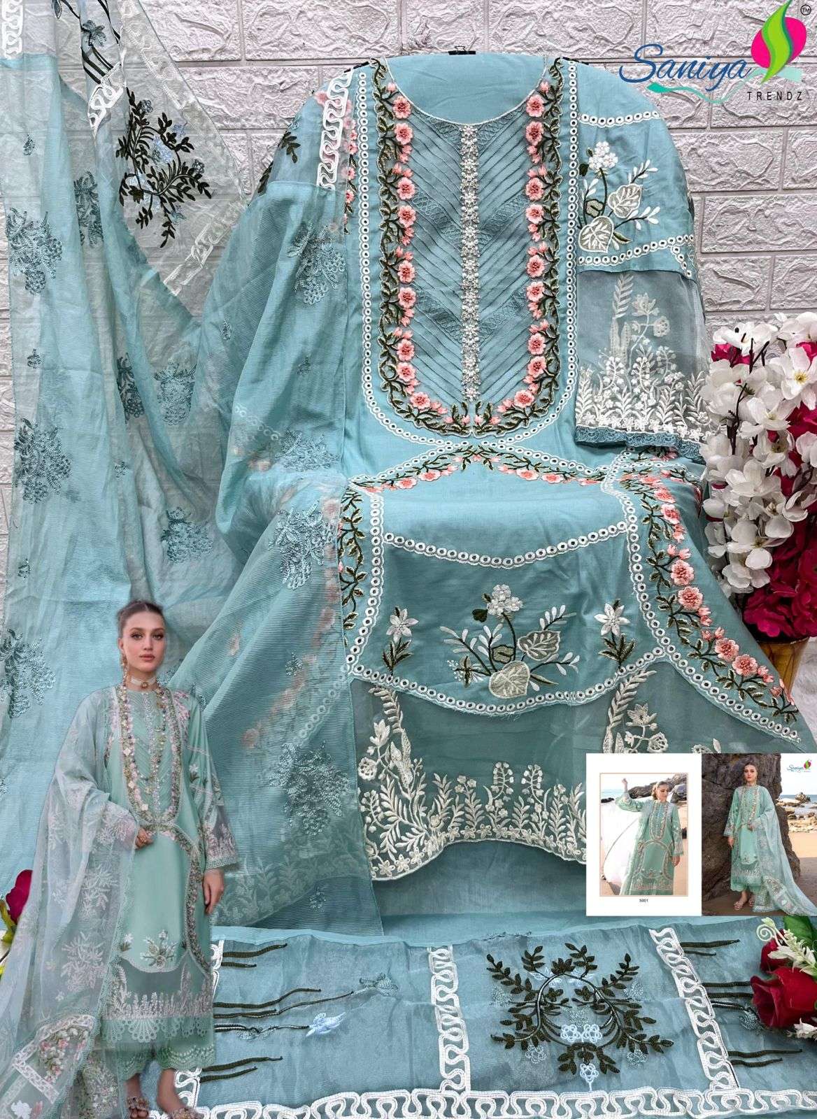SANIYA TRENDZ SAIRA SAKIRA VOL 5 COTTON EMBROIDERY DESIGNER SUIT