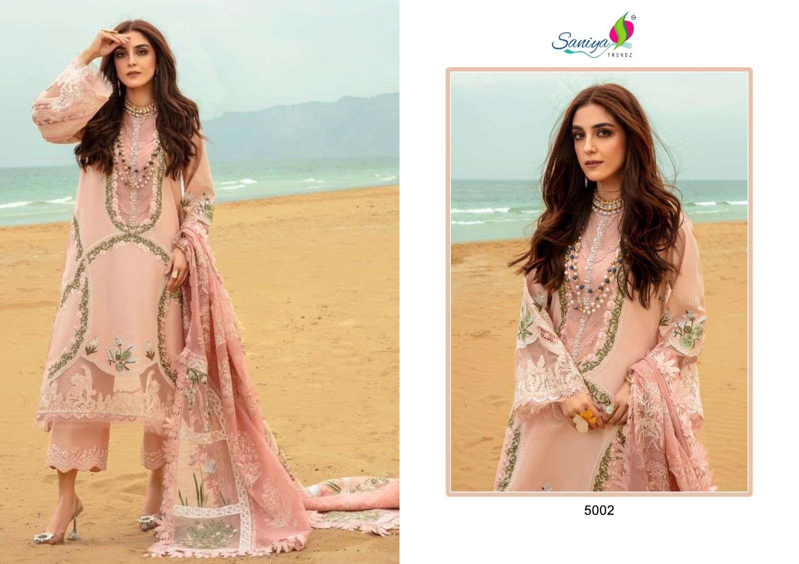 SANIYA TRENDZ SAIRA SAKIRA VOL 5 COTTON EMBROIDERY DESIGNER SUIT