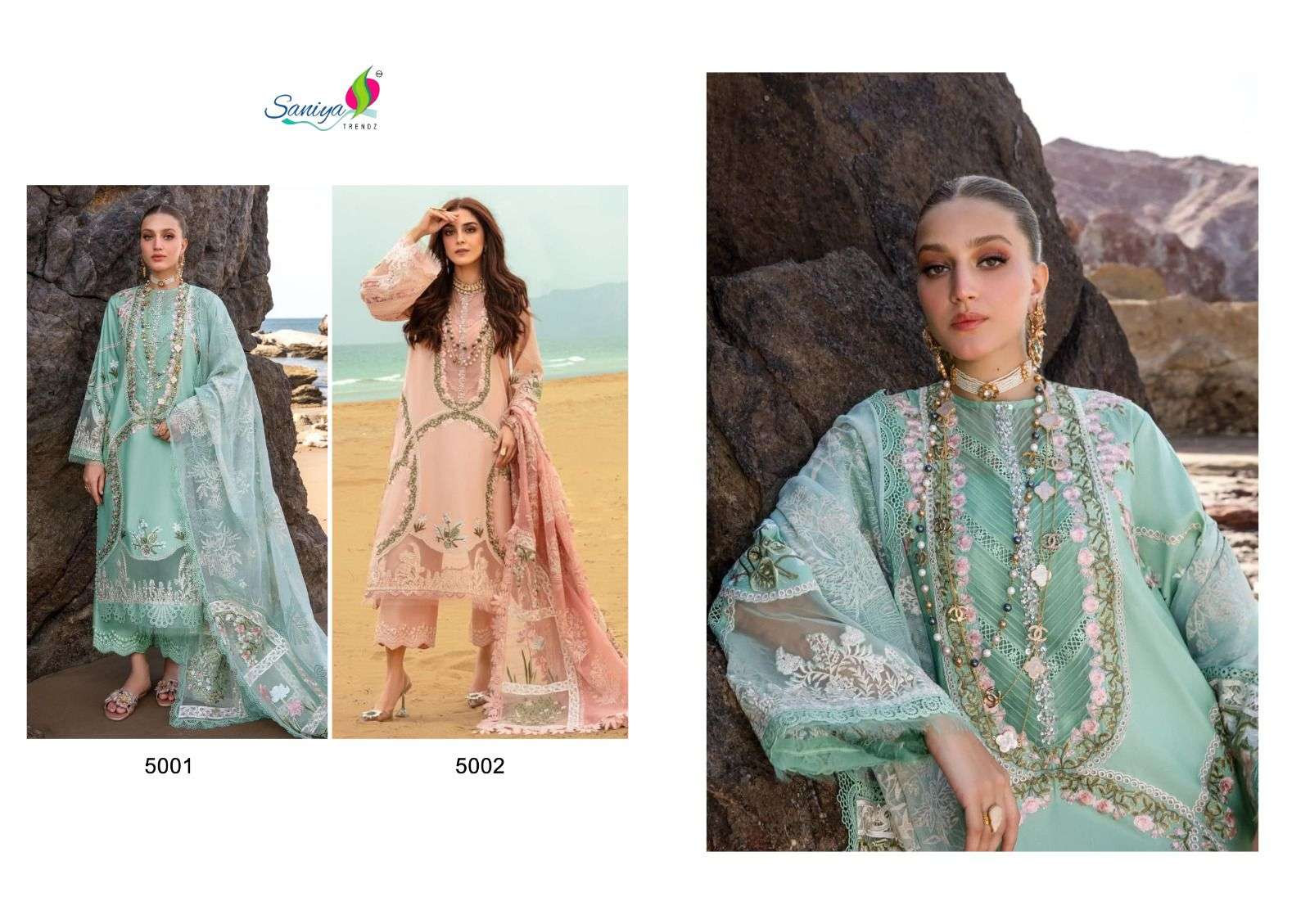 SANIYA TRENDZ SAIRA SAKIRA VOL 5 COTTON EMBROIDERY DESIGNER SUIT