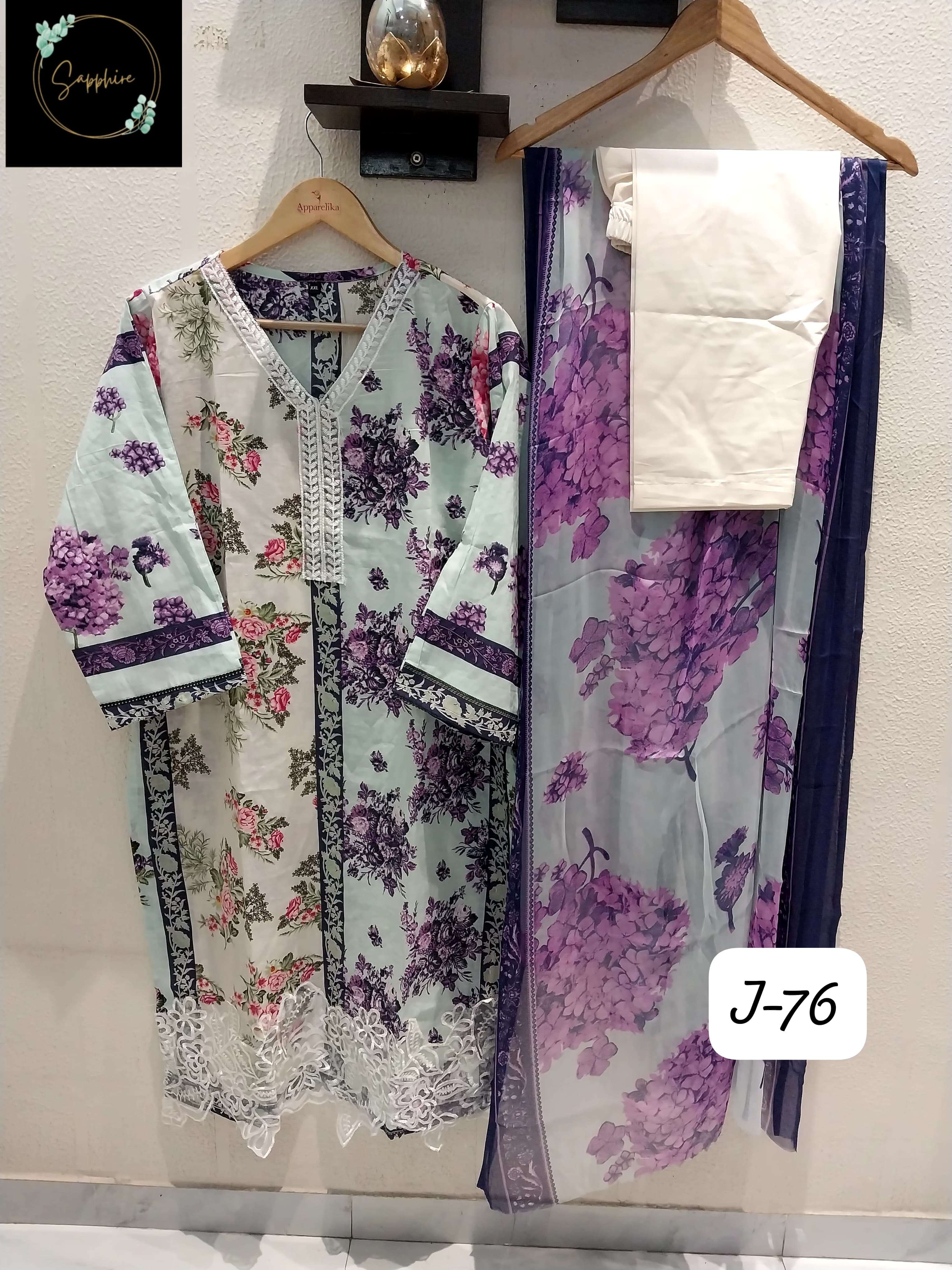 SAPPHIRE JAZMIN VOL 76 LAWN COTTON DESIGNER PAKISTANI SUIT