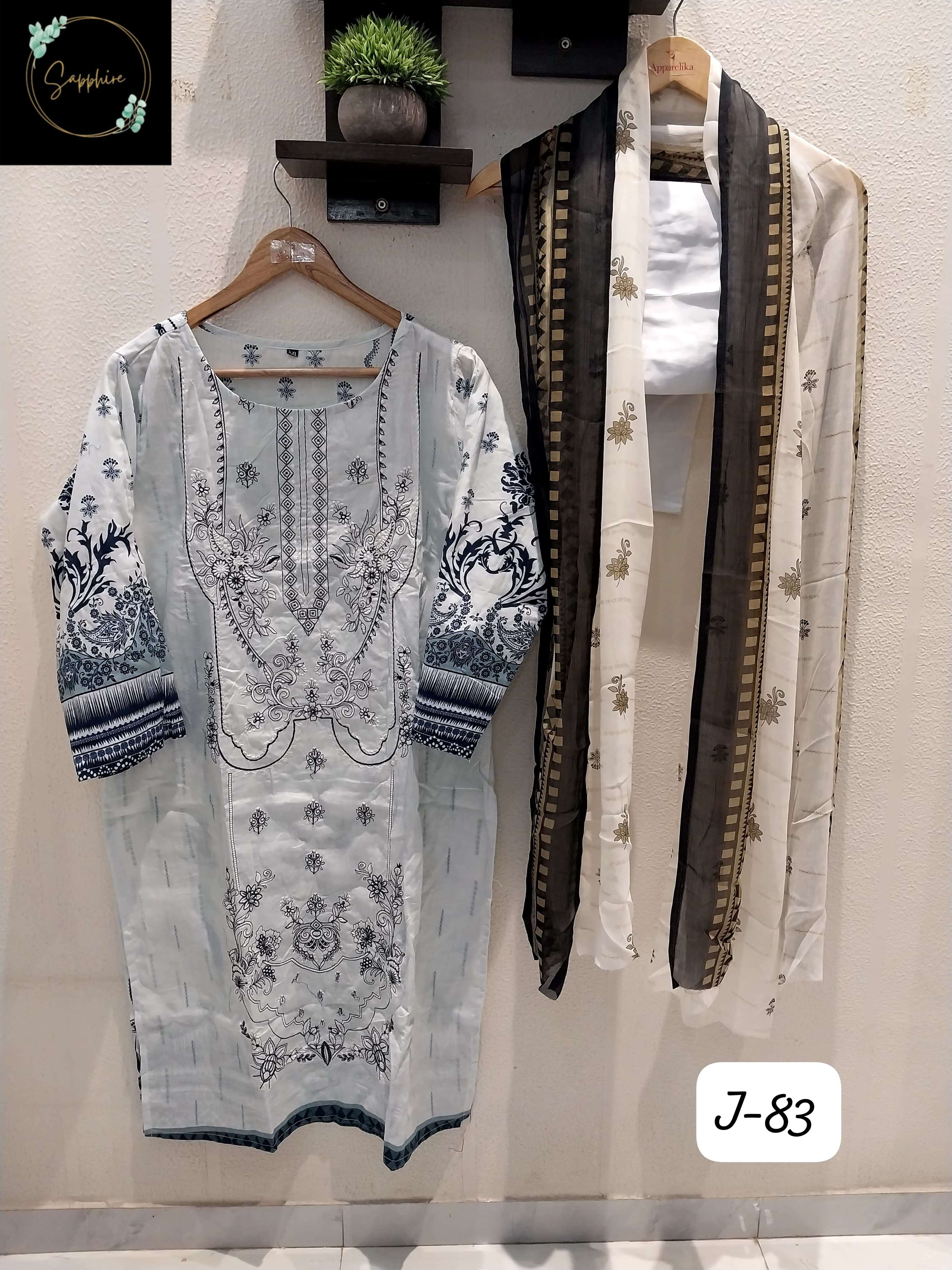 SAPPHIRE JAZMIN VOL 83 LAWN COTTON FANCY DESIGNER SUIT