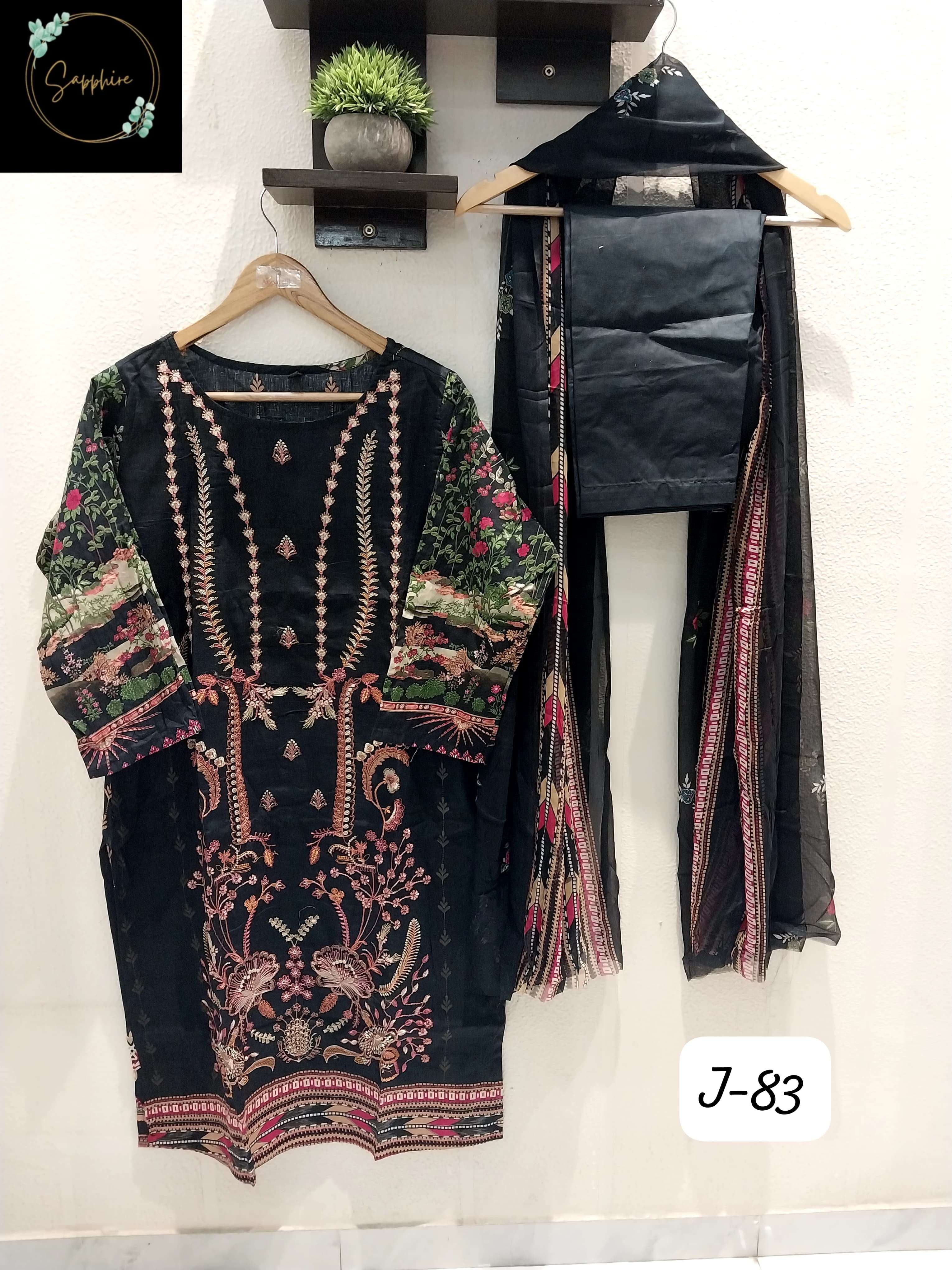 SAPPHIRE JAZMIN VOL 83 LAWN COTTON FANCY DESIGNER SUIT