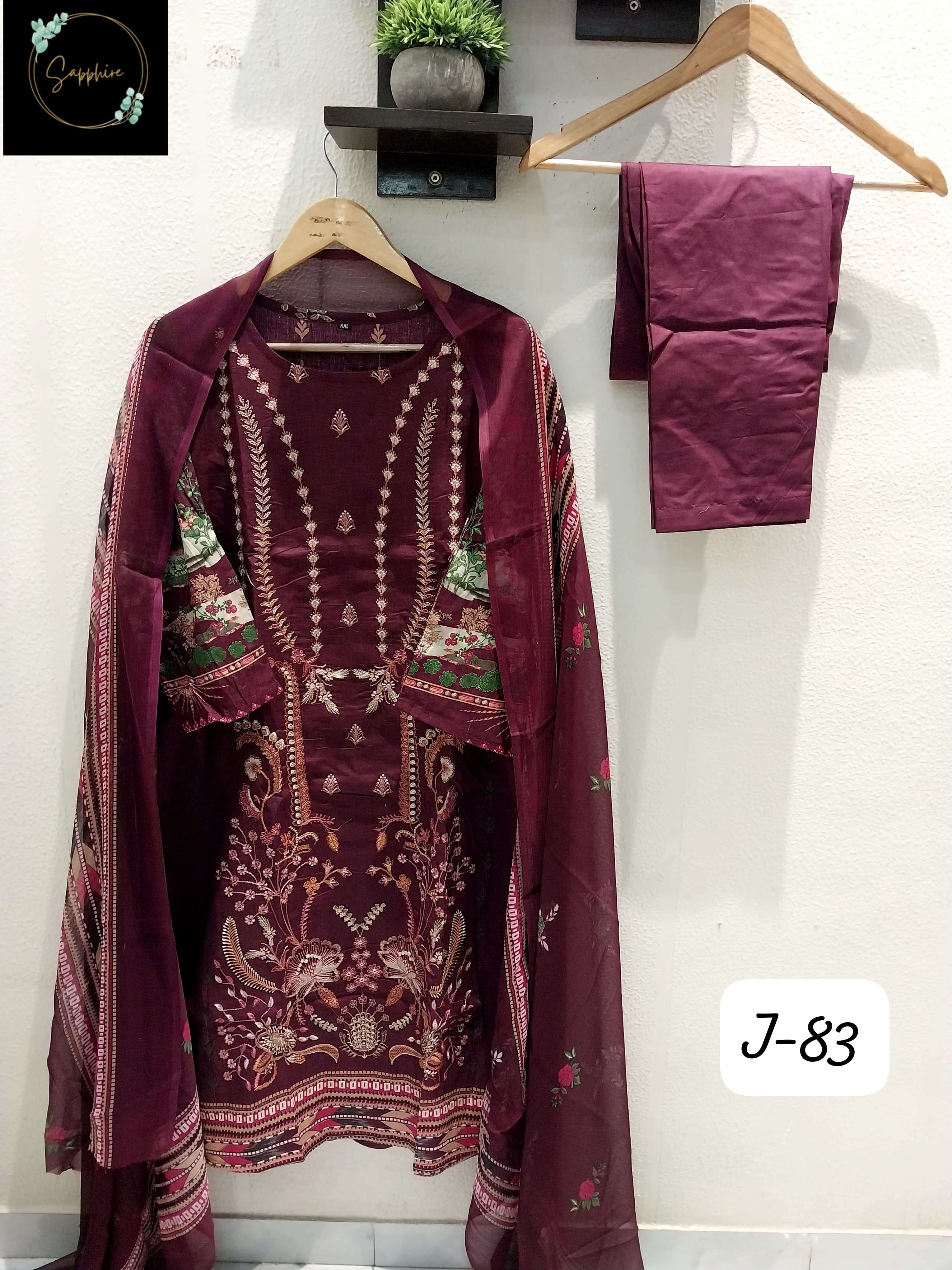 SAPPHIRE JAZMIN VOL 83 LAWN COTTON FANCY DESIGNER SUIT