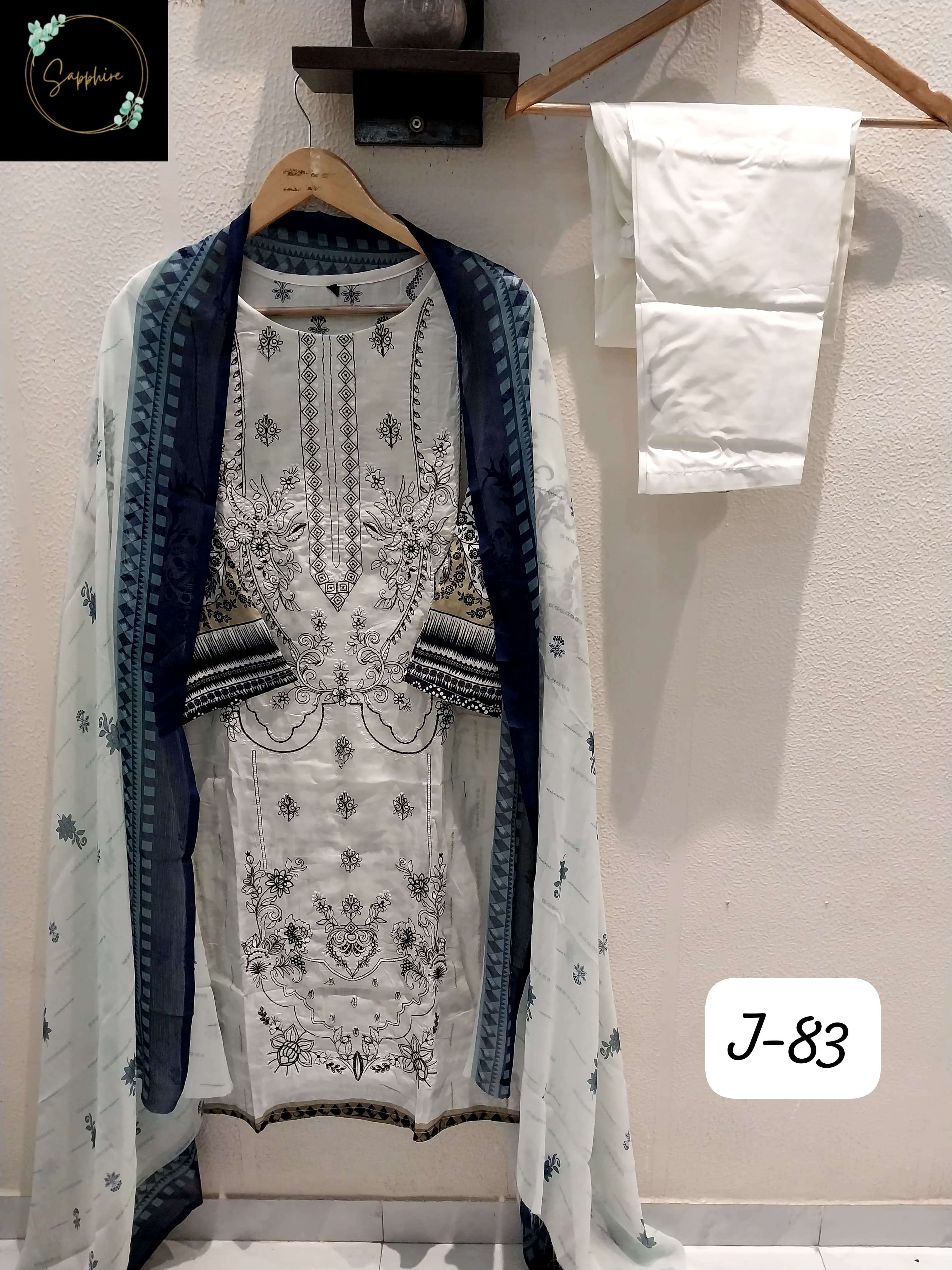 SAPPHIRE JAZMIN VOL 83 LAWN COTTON FANCY DESIGNER SUIT
