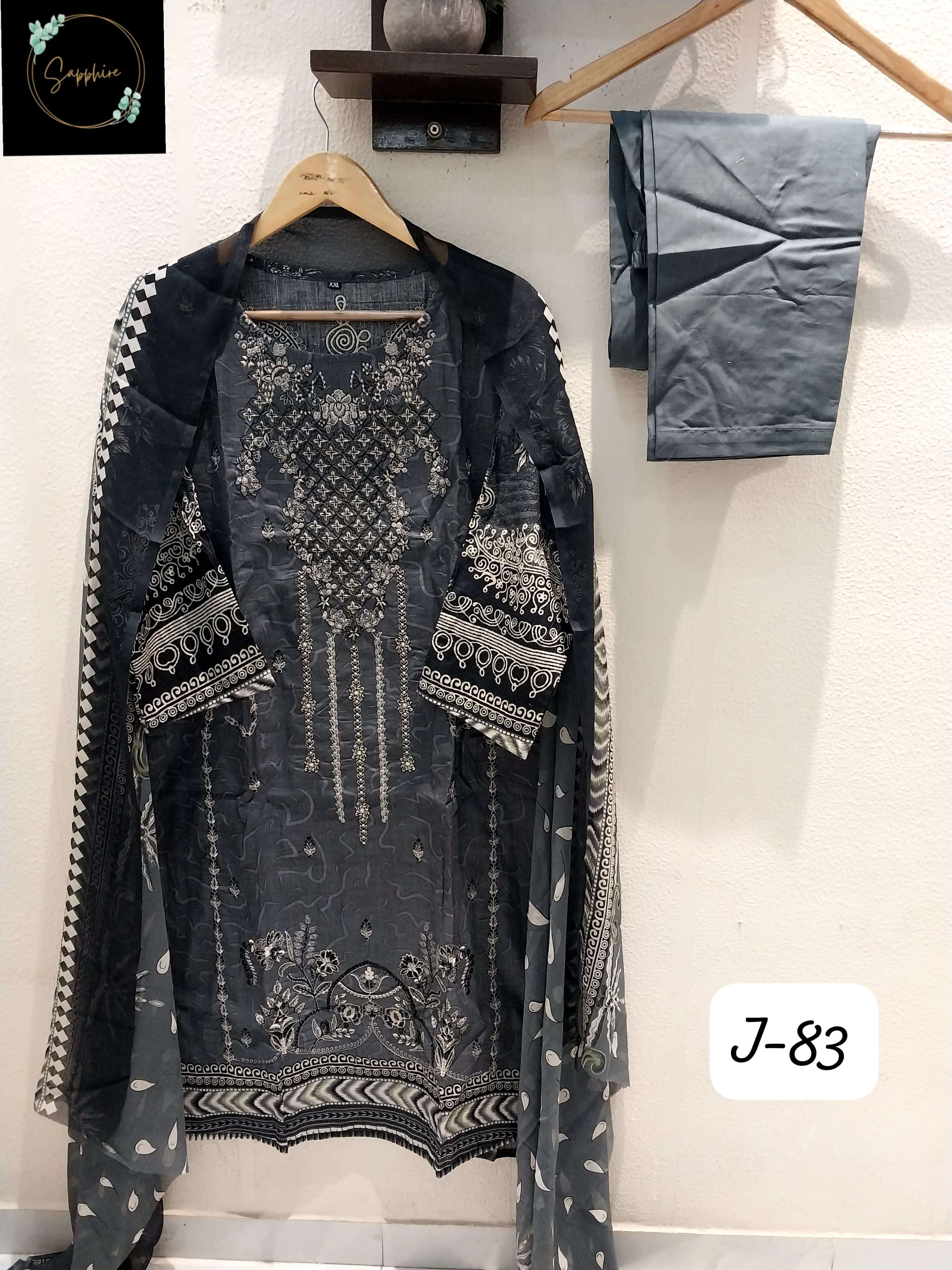 SAPPHIRE JAZMIN VOL 83 LAWN COTTON FANCY DESIGNER SUIT
