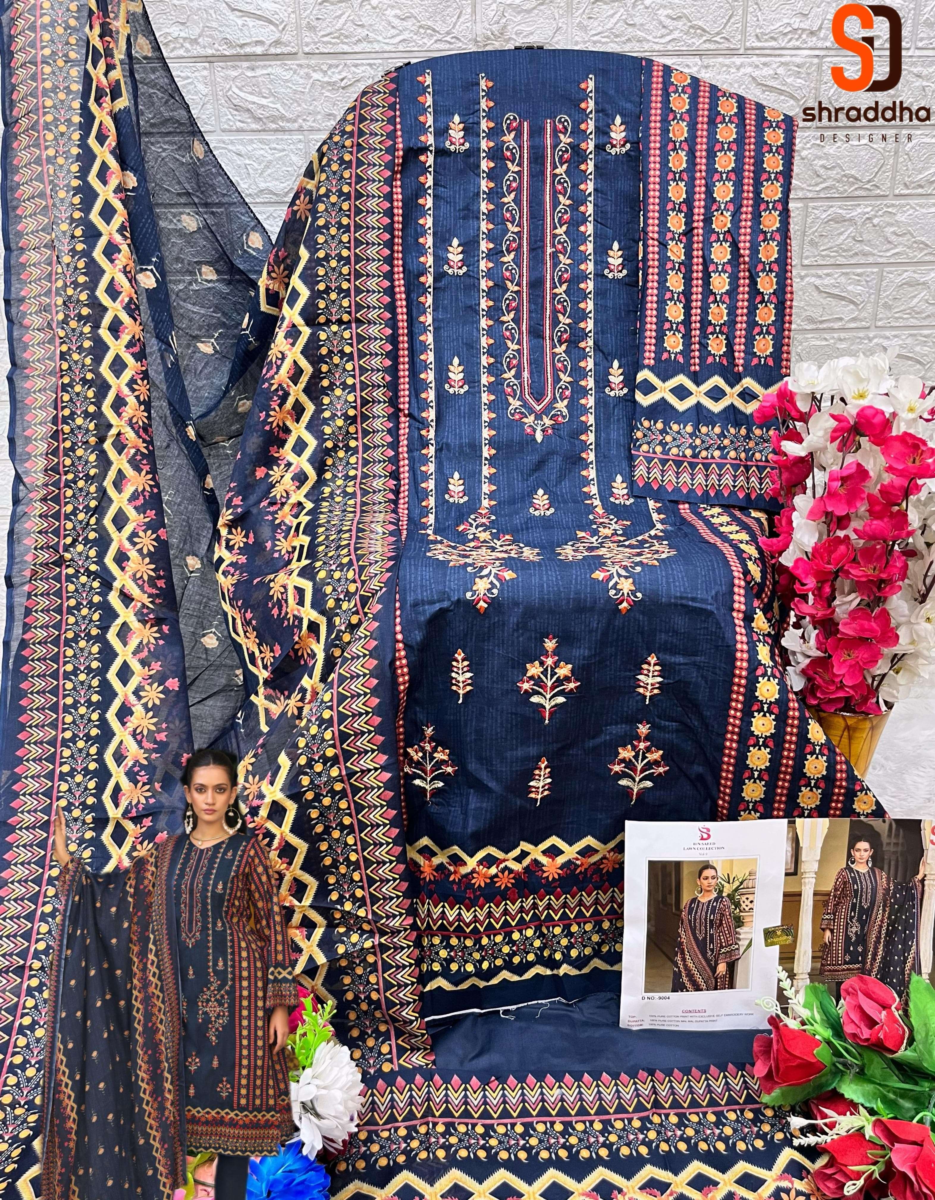 SHARADDHA DESIGNER BIN SAEED LAWN COLLECTION VOL 9 COTTON SUIT