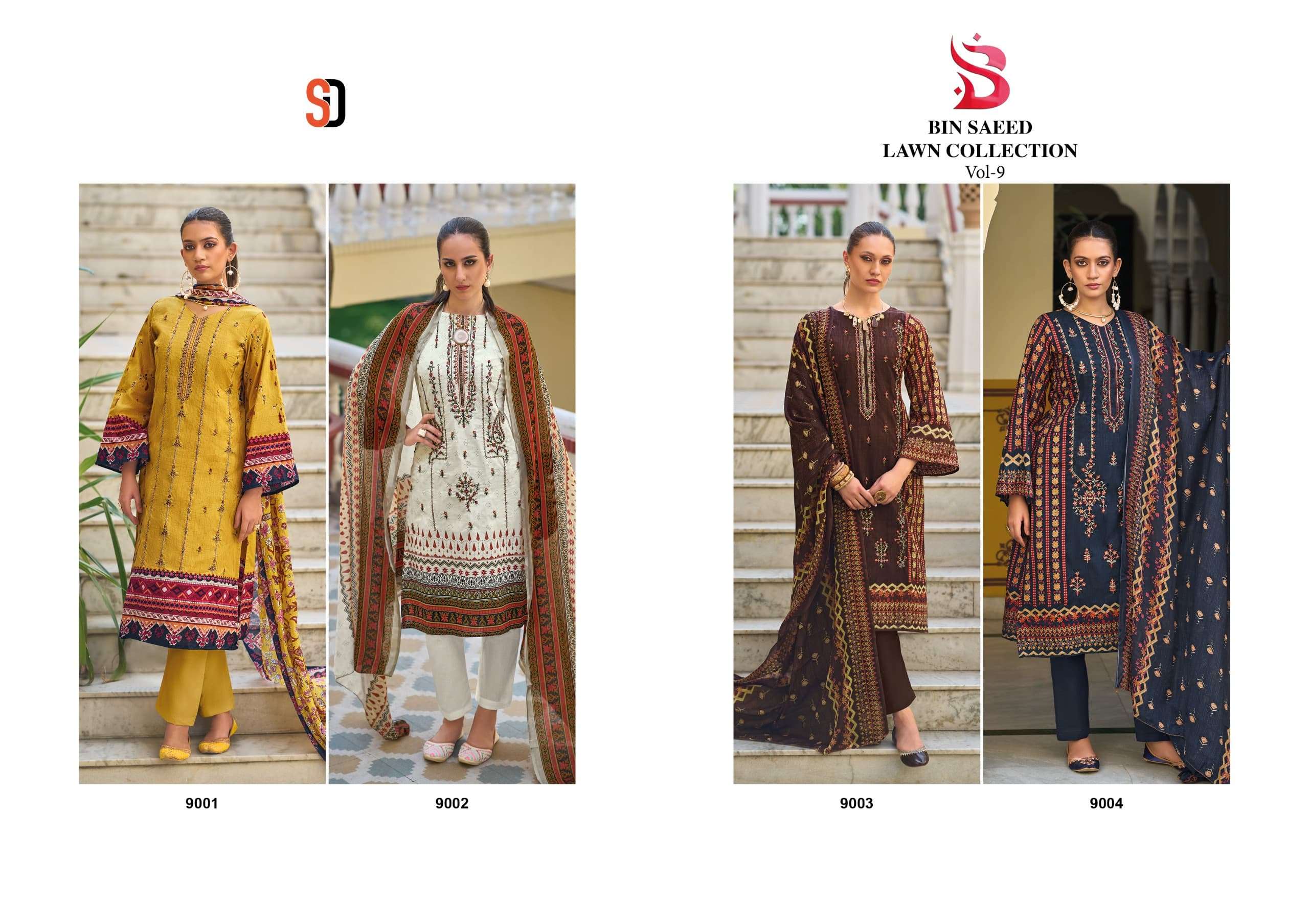 SHARADDHA DESIGNER BIN SAEED LAWN COLLECTION VOL 9 COTTON SUIT