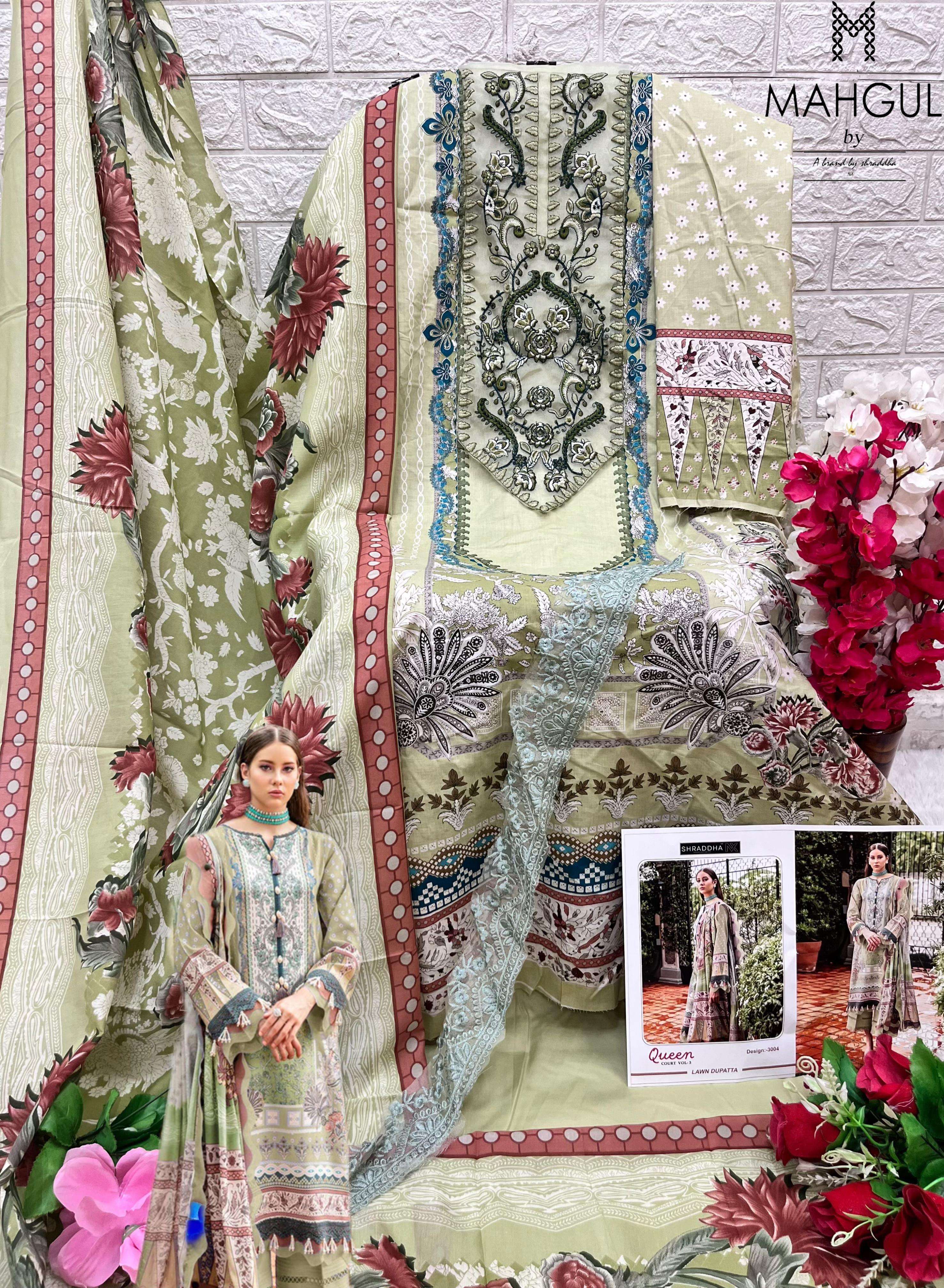 SHARADDHA NX MAHGUL QUEEN COURT VOL 3 LAWN COTTON SUIT