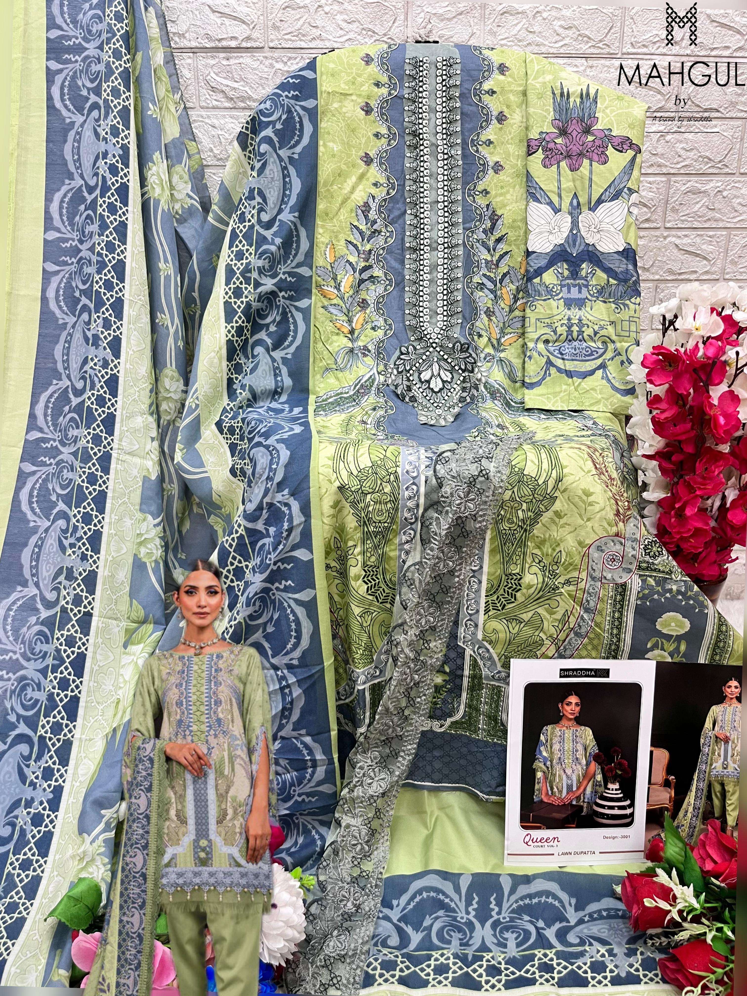 SHARADDHA NX MAHGUL QUEEN COURT VOL 3 LAWN COTTON SUIT