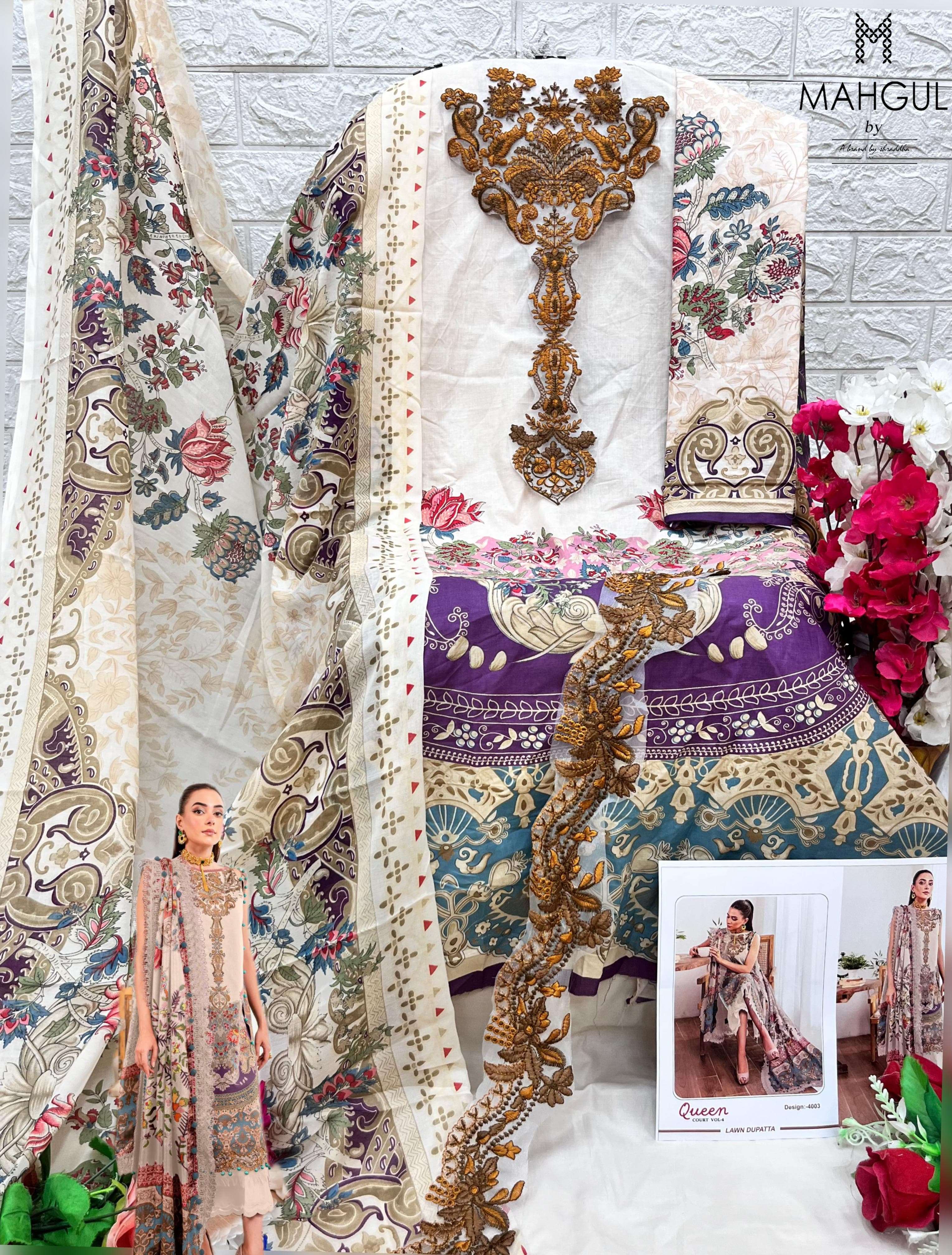 SHARADDHA NX MAHGUL QUEEN COURT VOL 4 LAWN COTTON SUIT