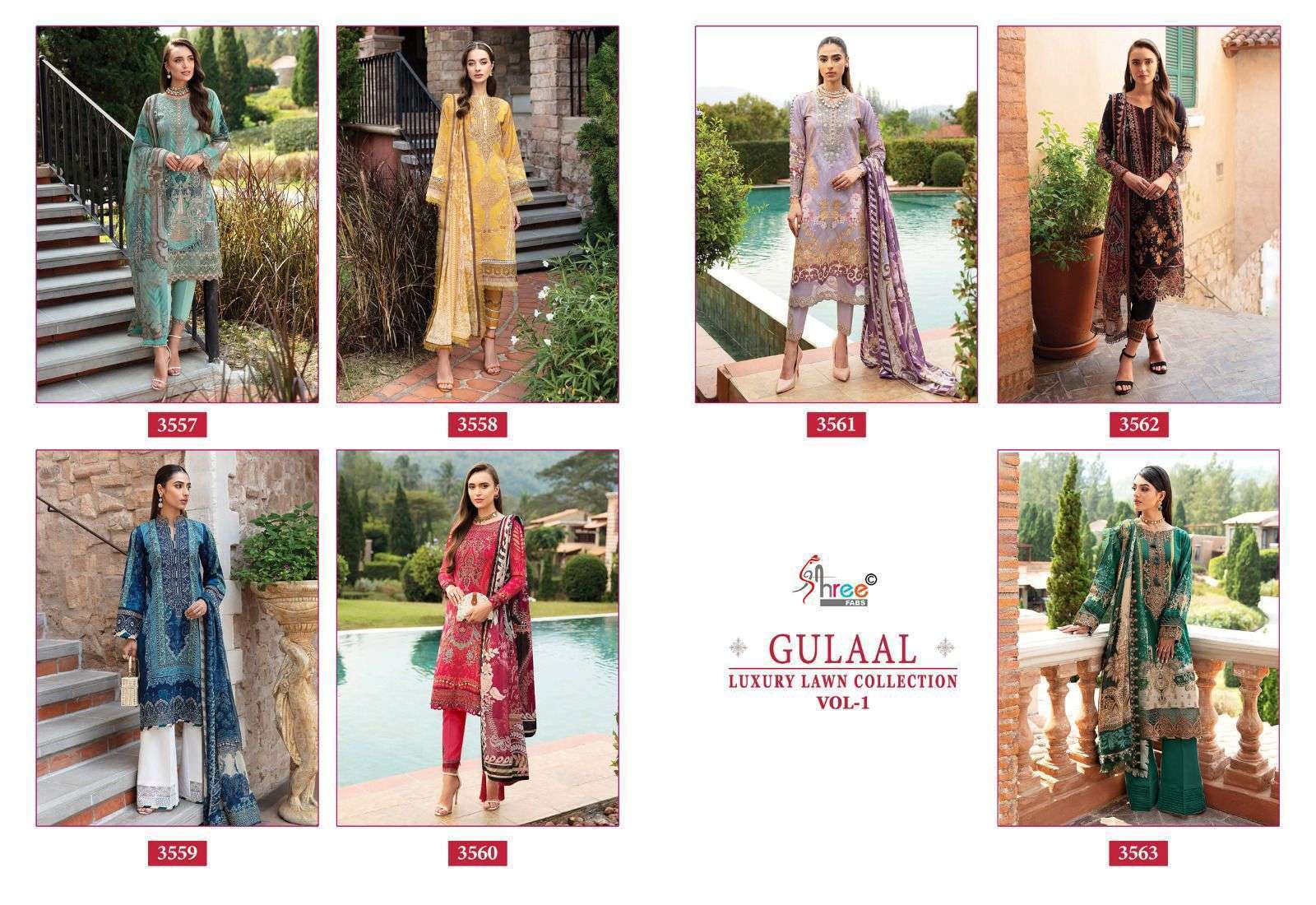 SHREE FABS GULAAL LUXURY LAWN COLLECTION VOL 1 COTTON SUIT