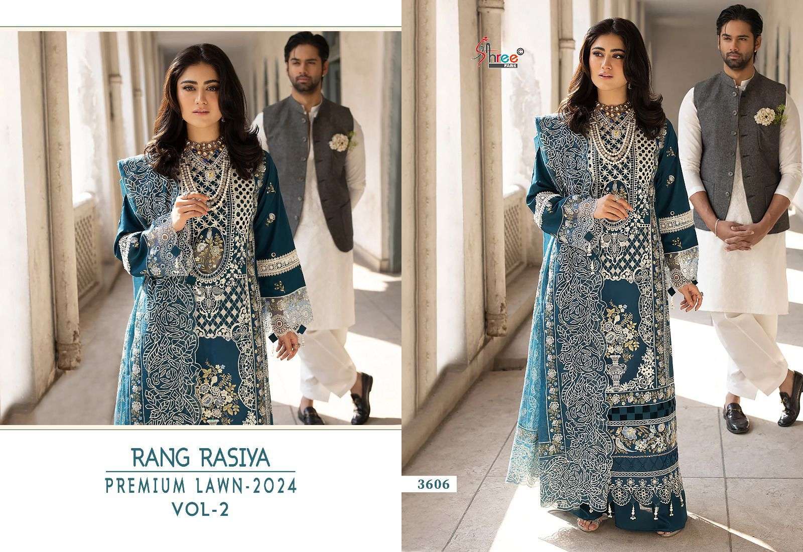 SHREE FABS RANG RASIYA PREMIUM LAWN 24 VOL 2 HEAVY DESIGNER SUIT
