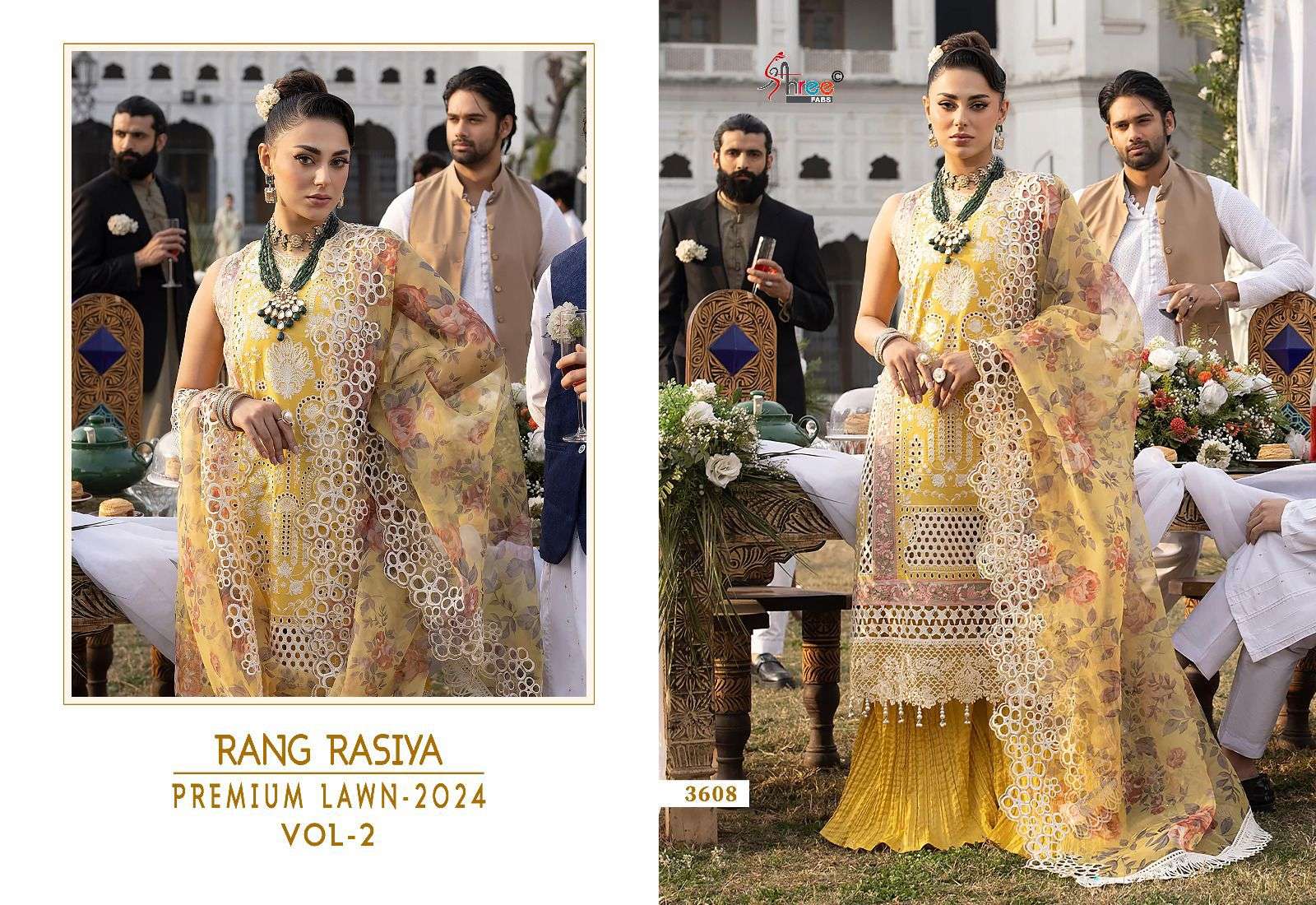 SHREE FABS RANG RASIYA PREMIUM LAWN 24 VOL 2 HEAVY DESIGNER SUIT