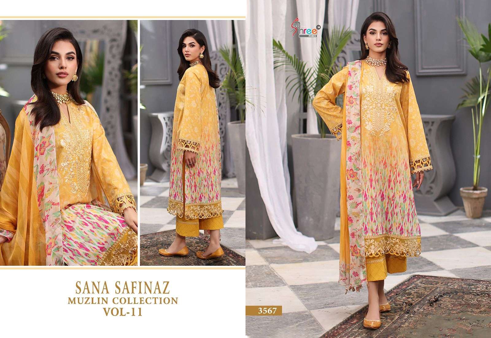 SHREE FABS SANA SAFINAZ MUZLIN COLLECTION VOL 11 COTTON SUIT