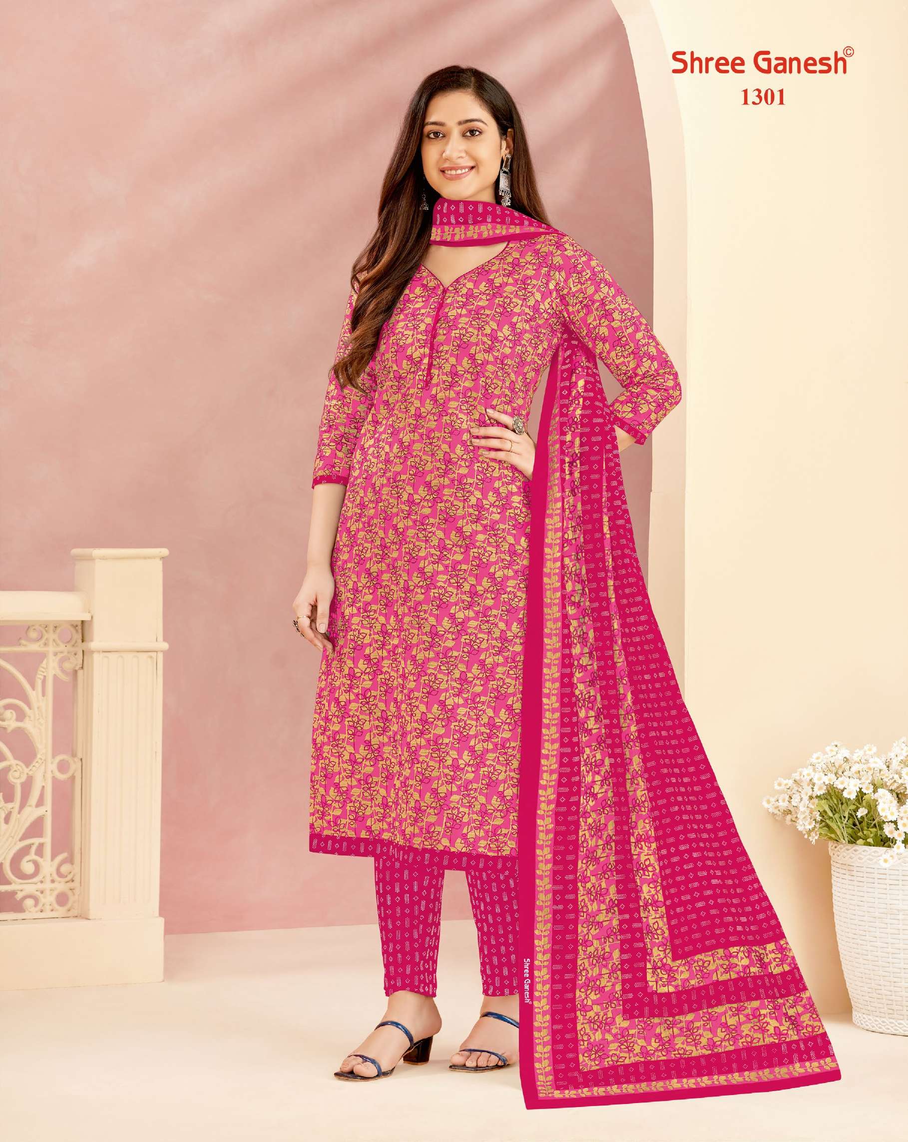 SHREE GANESH VAANI VOL 3 COTTON JAIPURI PRINT DRESS