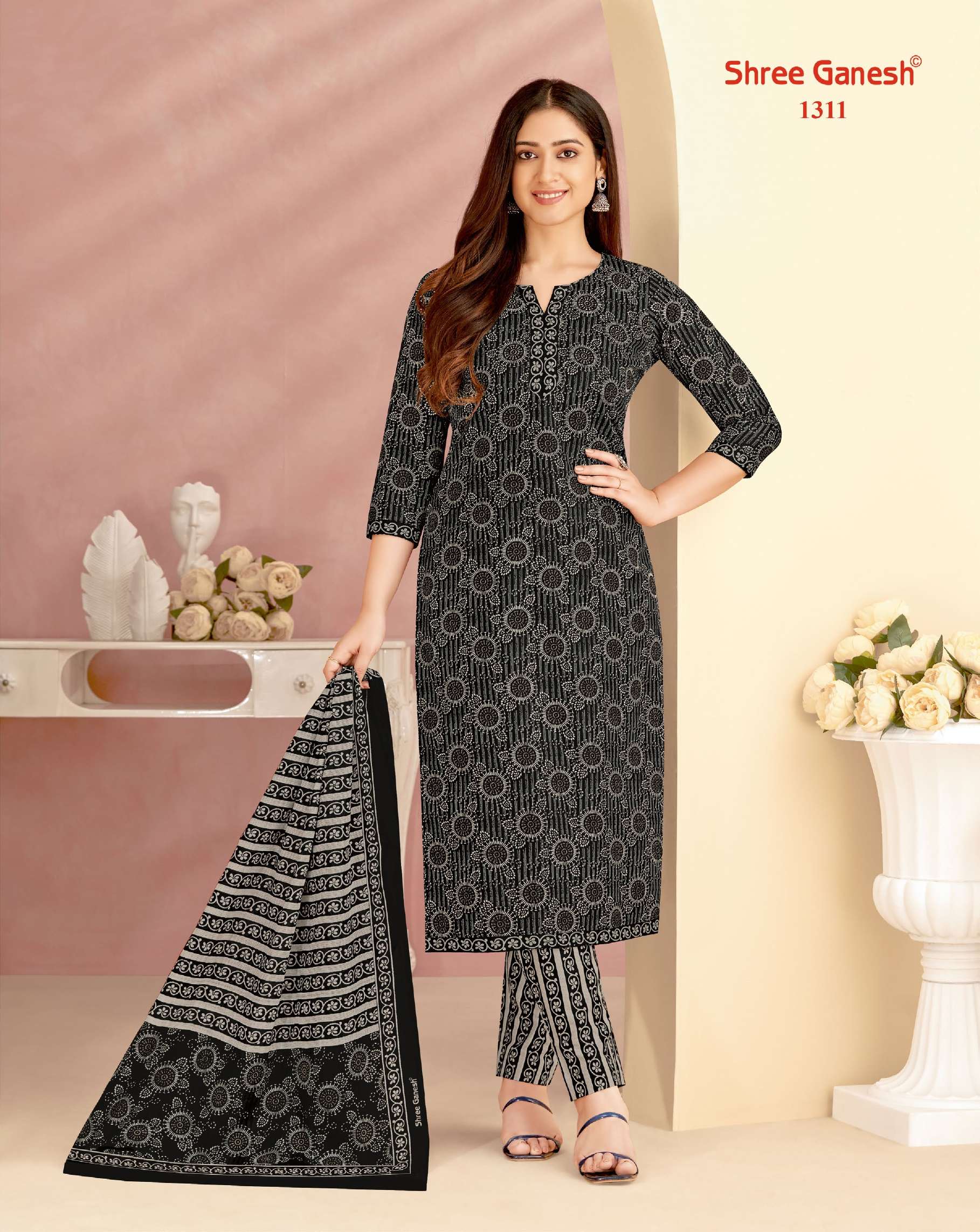 SHREE GANESH VAANI VOL 3 COTTON JAIPURI PRINT DRESS