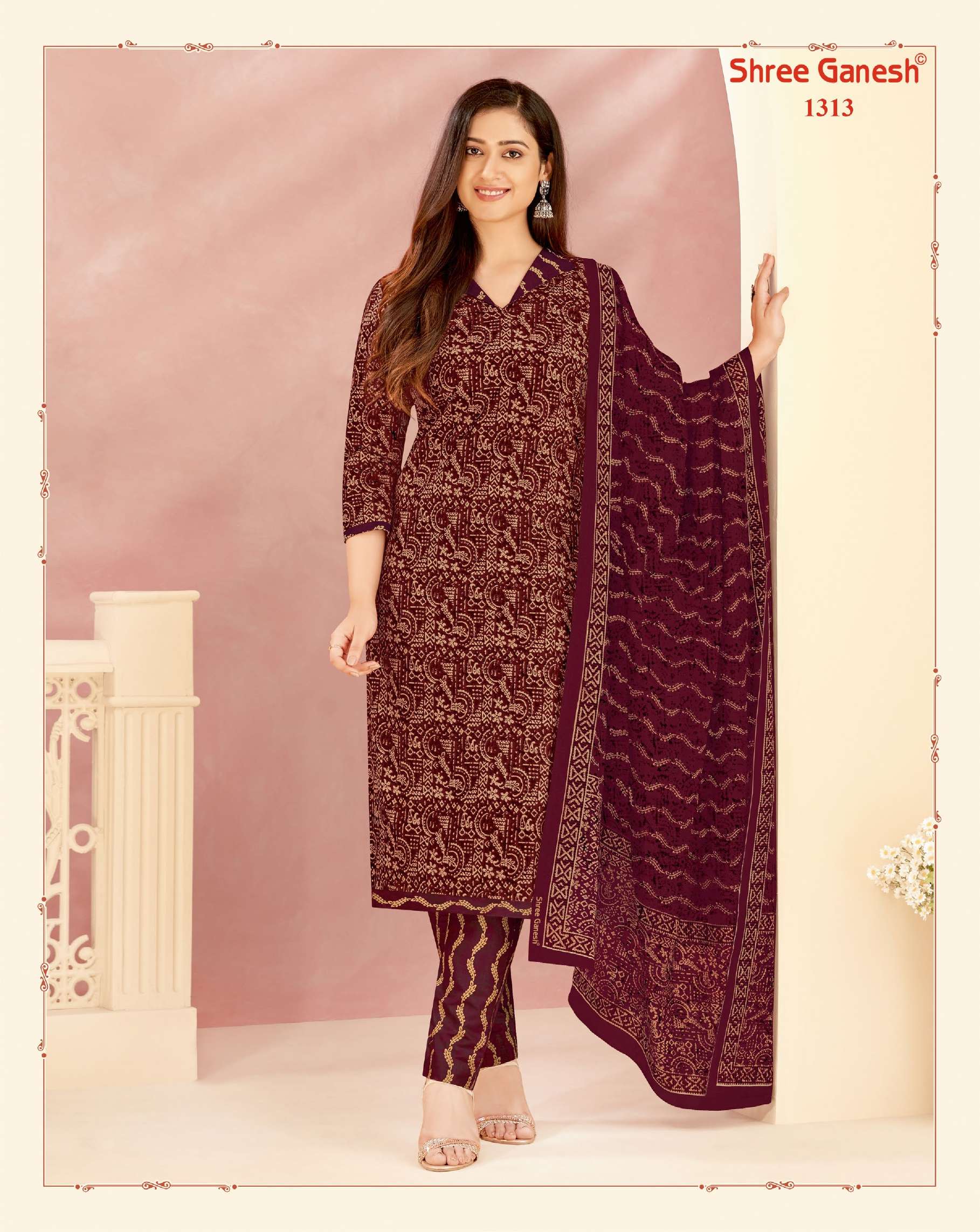 SHREE GANESH VAANI VOL 3 COTTON JAIPURI PRINT DRESS