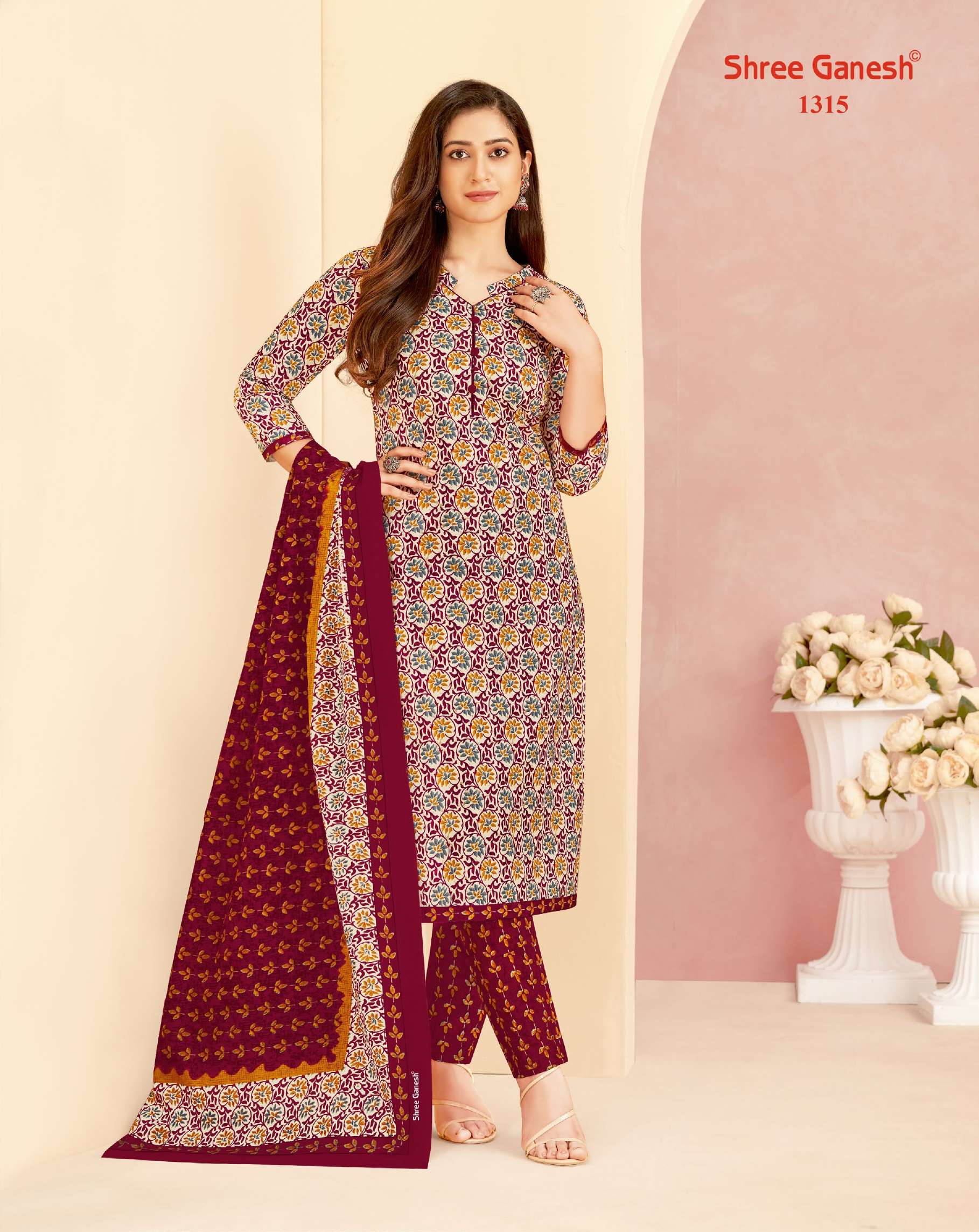 SHREE GANESH VAANI VOL 3 COTTON JAIPURI PRINT DRESS