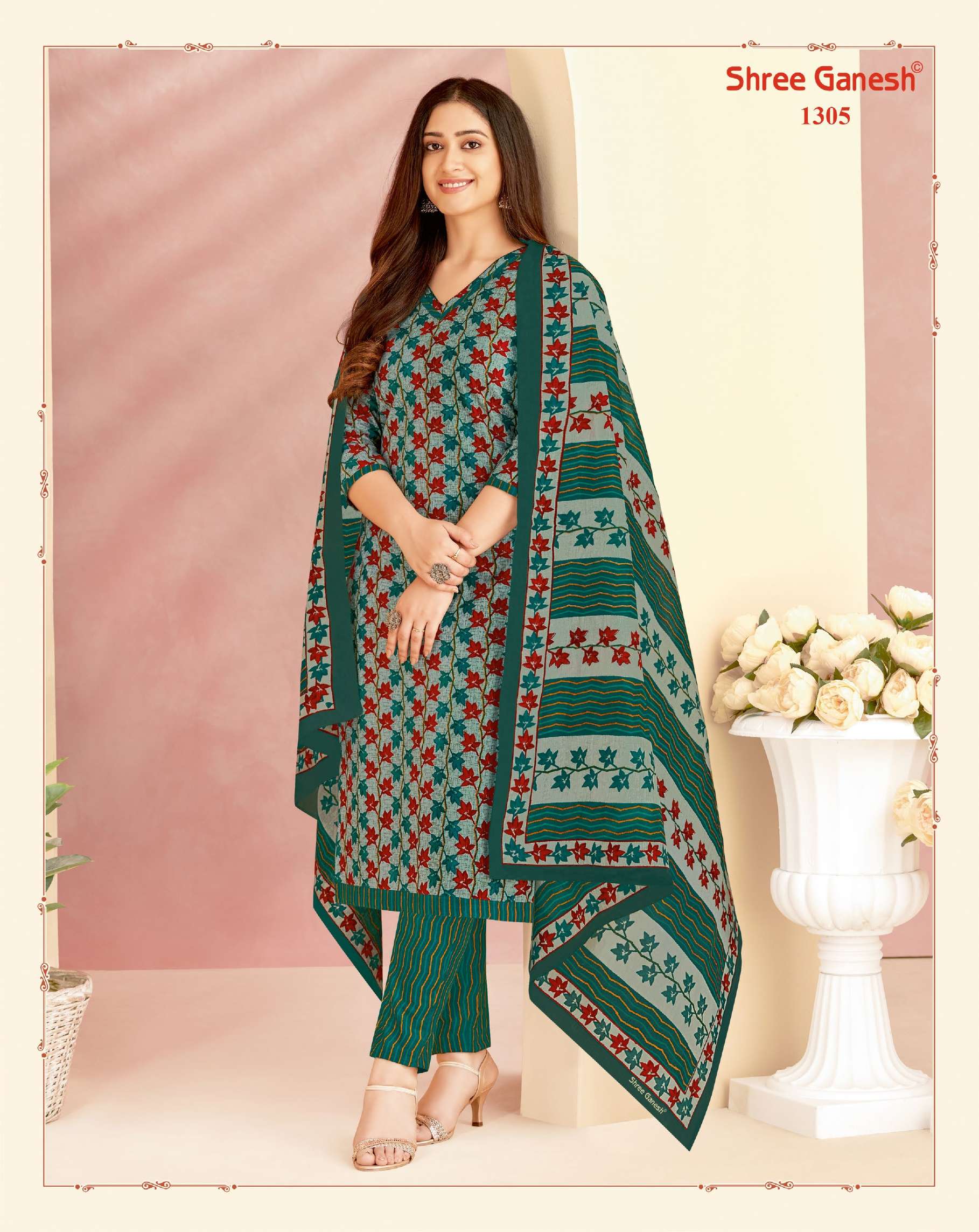 SHREE GANESH VAANI VOL 3 COTTON JAIPURI PRINT DRESS