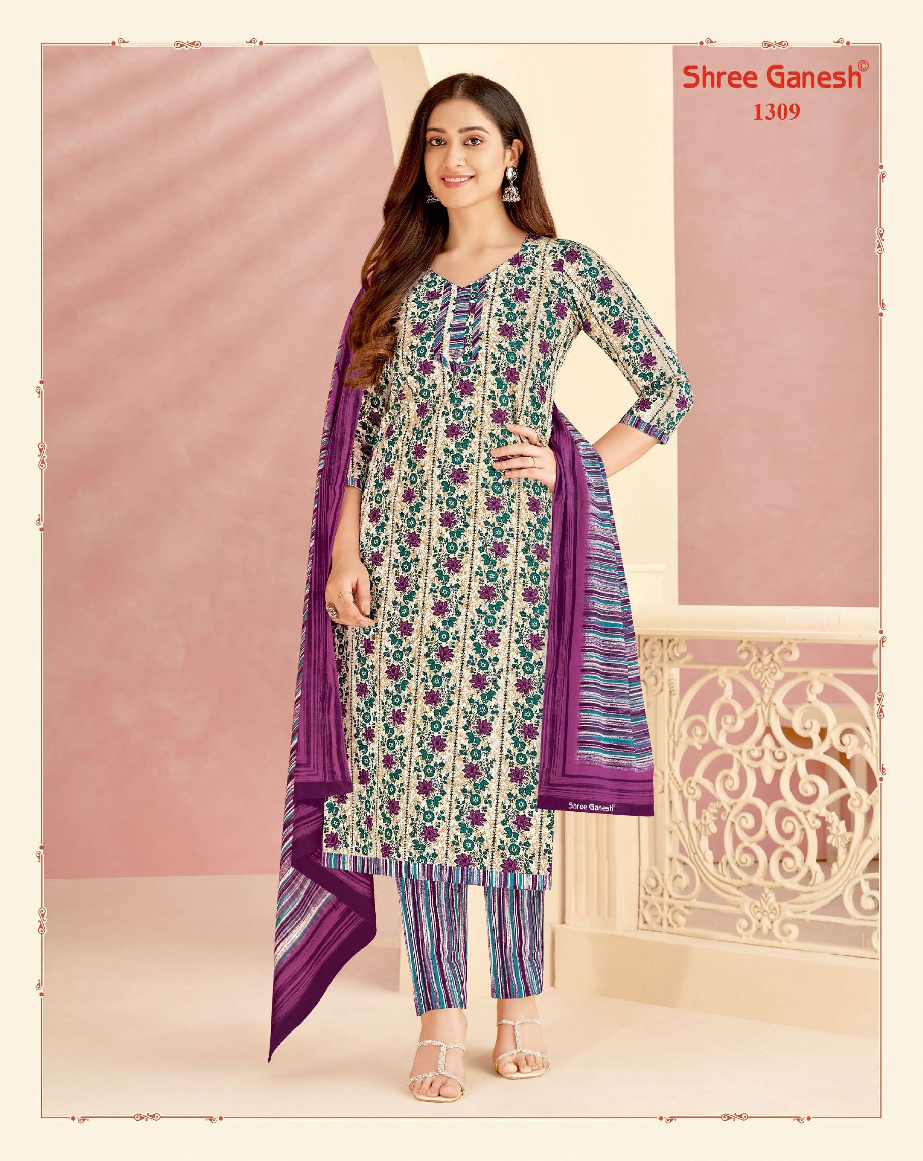 SHREE GANESH VAANI VOL 3 COTTON JAIPURI PRINT DRESS