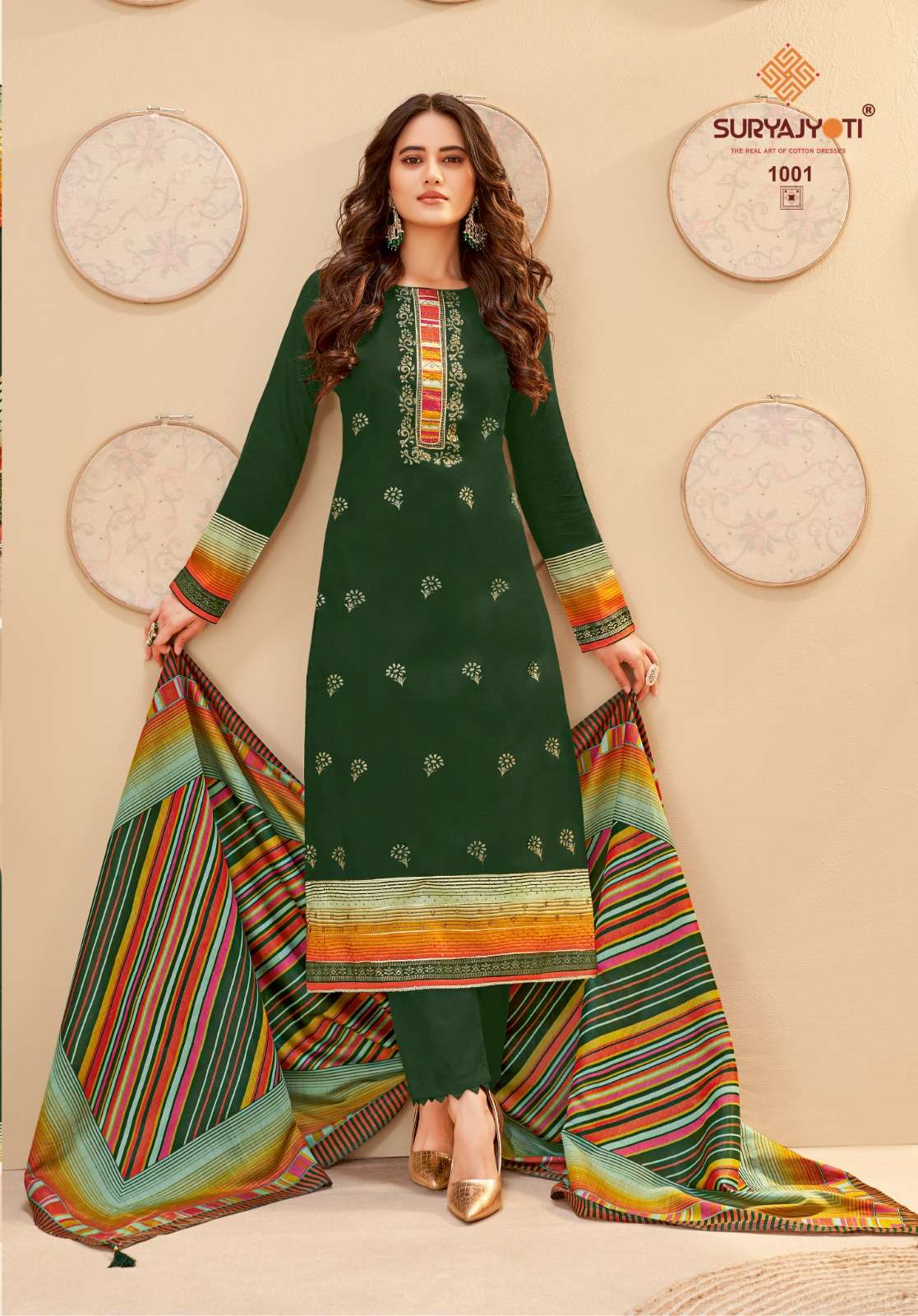 SURYAJYOTI PALLAVI VOL 1 JAM SATIN PRINT WITH HAND WORK SUIT