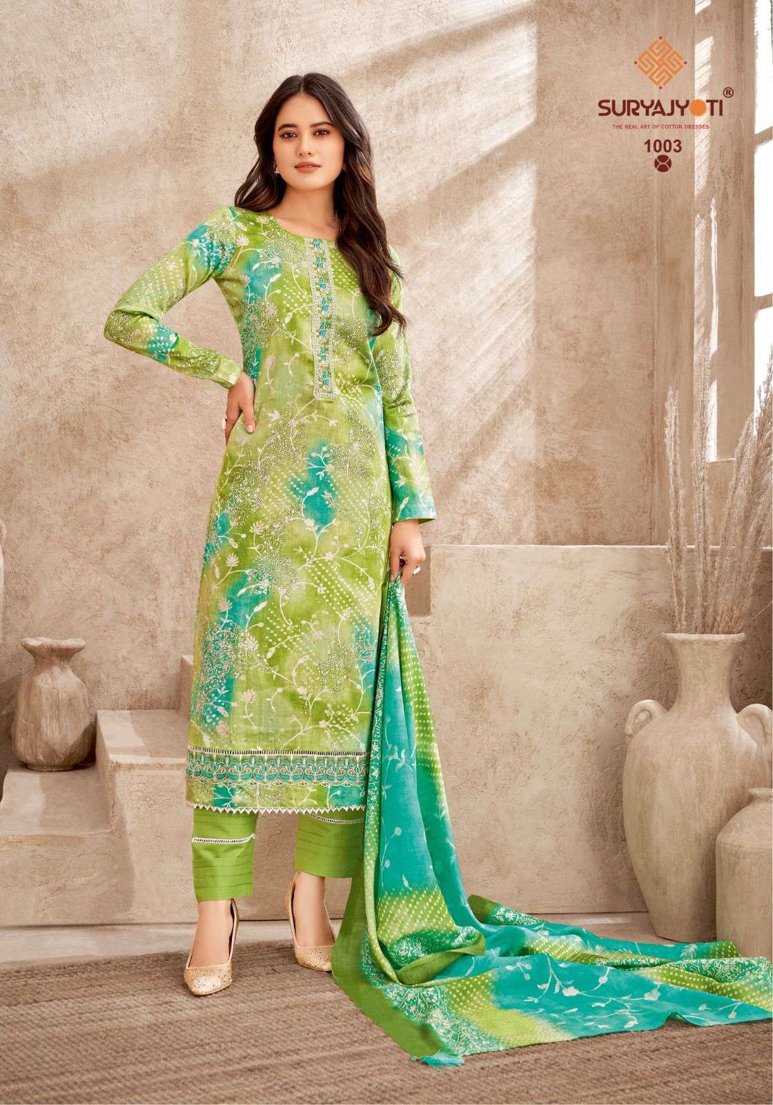 SURYAJYOTI PRACHI VOL 1 JAM SATIN PRINT WITH FANCY WORK SUIT
