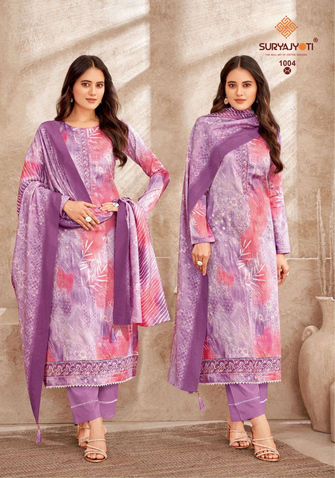 SURYAJYOTI PRACHI VOL 1 JAM SATIN PRINT WITH FANCY WORK SUIT