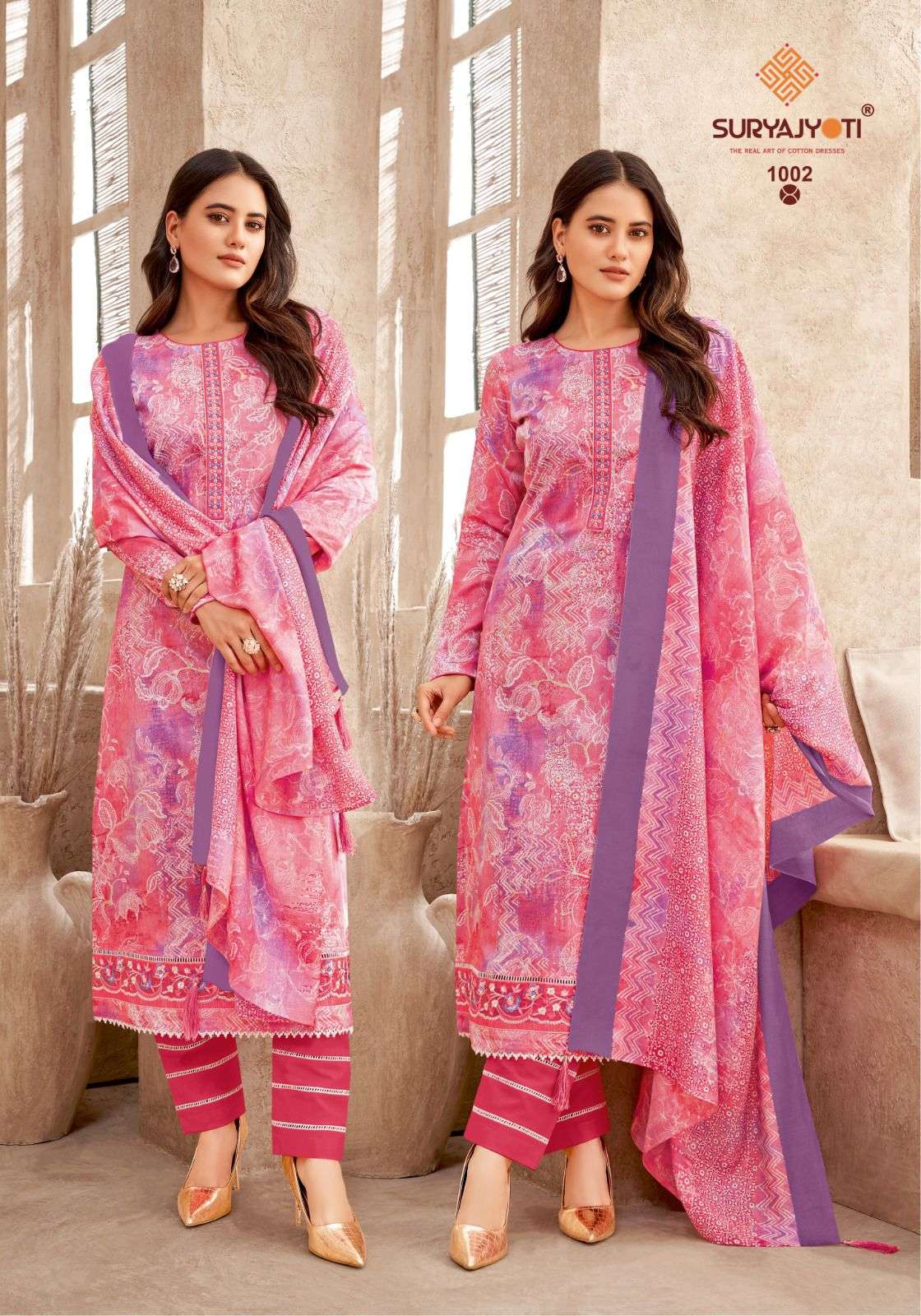 SURYAJYOTI PRACHI VOL 1 JAM SATIN PRINT WITH FANCY WORK SUIT