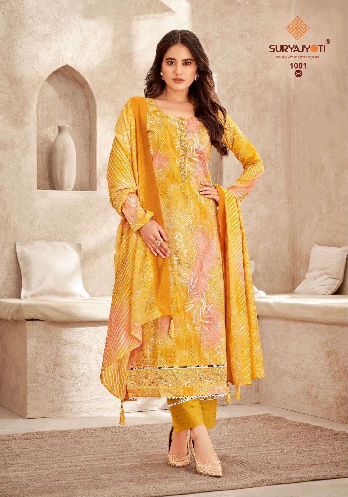 SURYAJYOTI PRACHI VOL 1 JAM SATIN PRINT WITH FANCY WORK SUIT