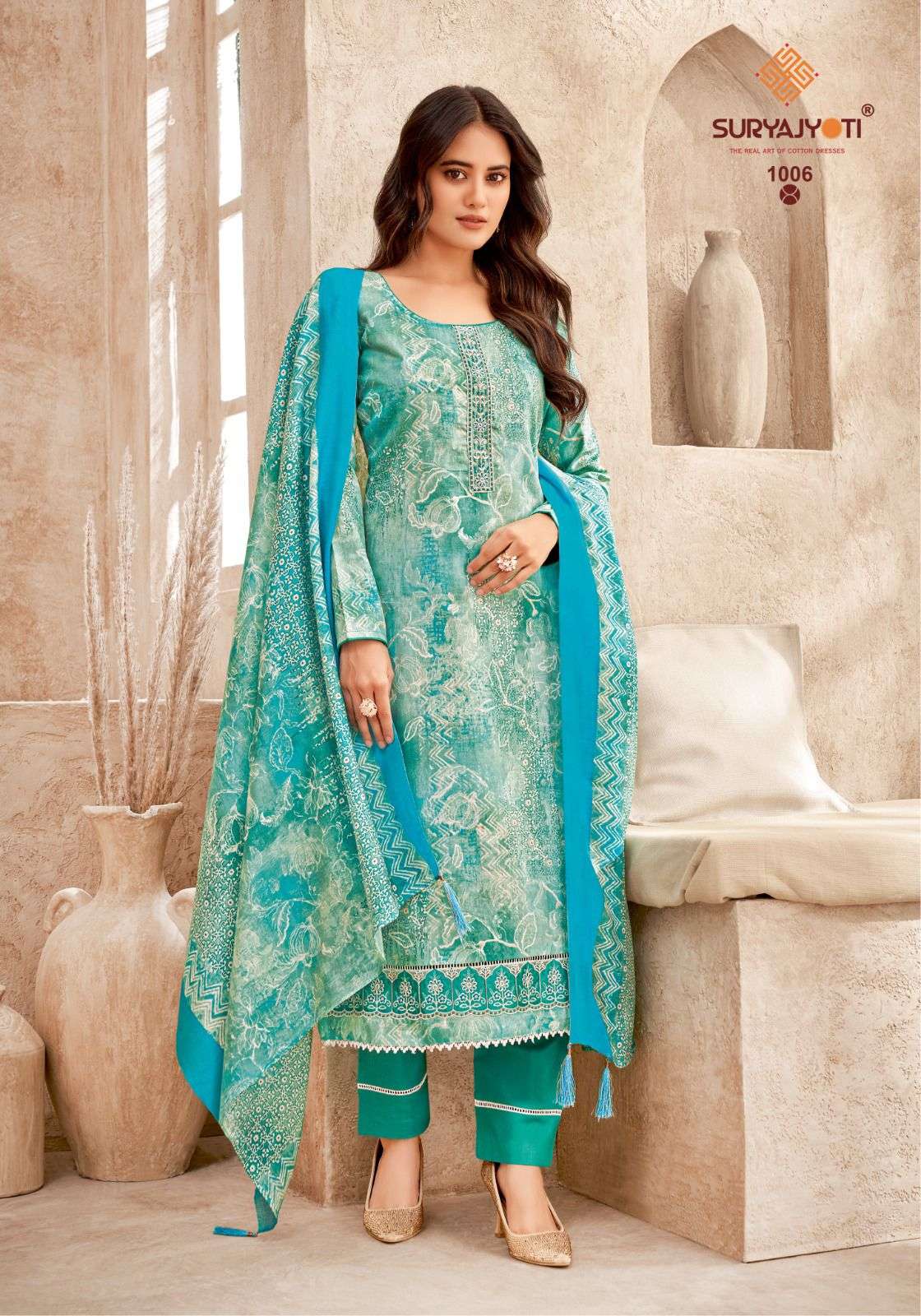 SURYAJYOTI PRACHI VOL 1 JAM SATIN PRINT WITH FANCY WORK SUIT