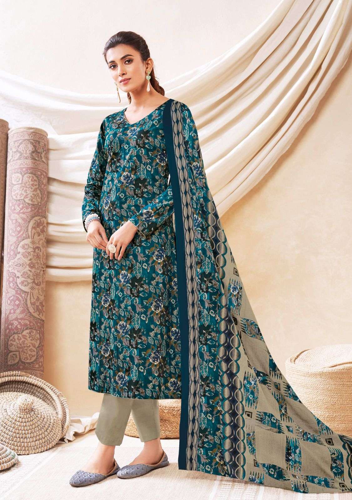 SURYAJYOTI PRERNA VOL 1 LAWN COTTON DIGITAL PRINT SUIT