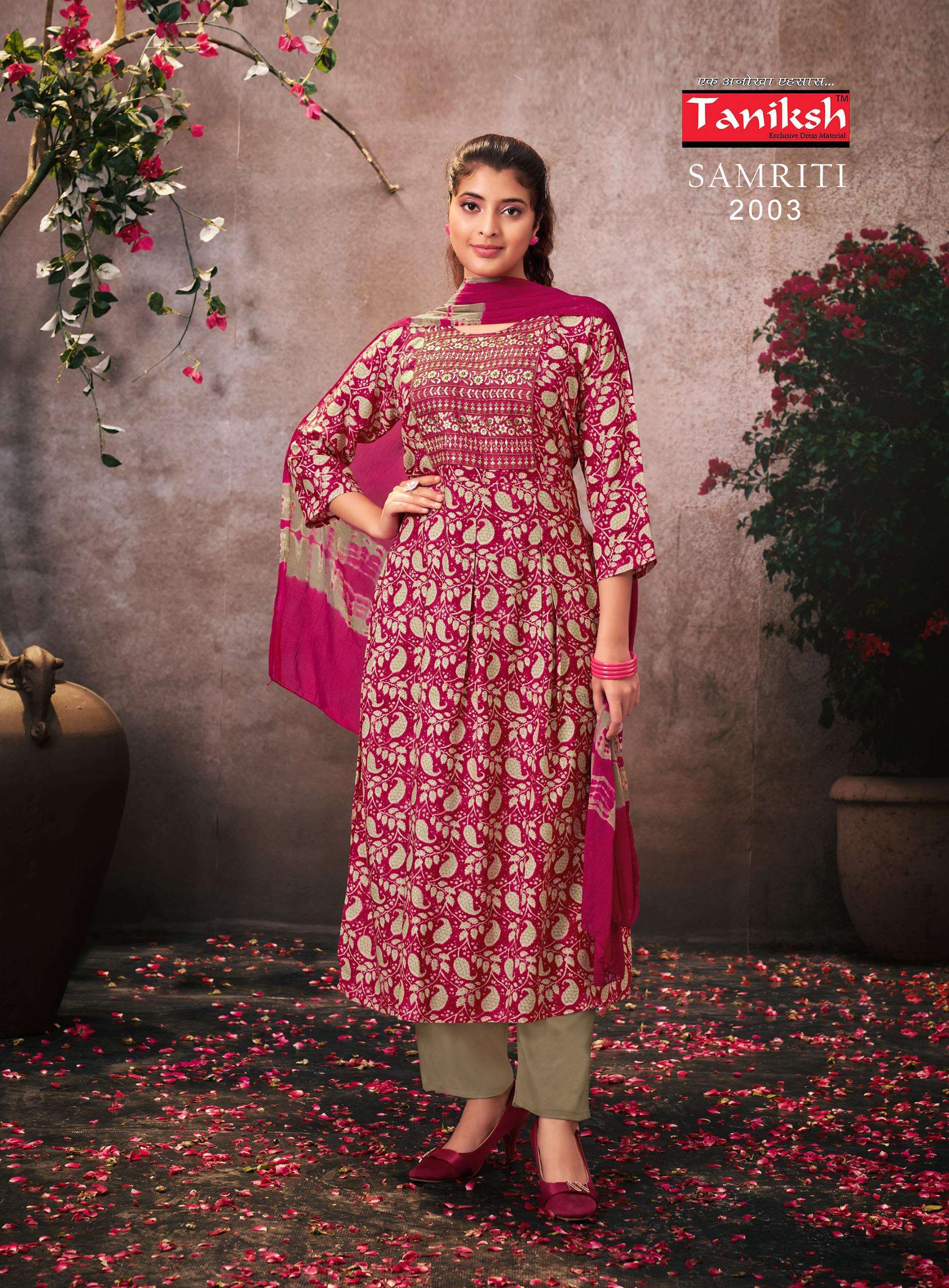 TANIKSH SAMRITI VOL 2 FANCY NAIRA CUT PATTERN KURTI COMBO SET 