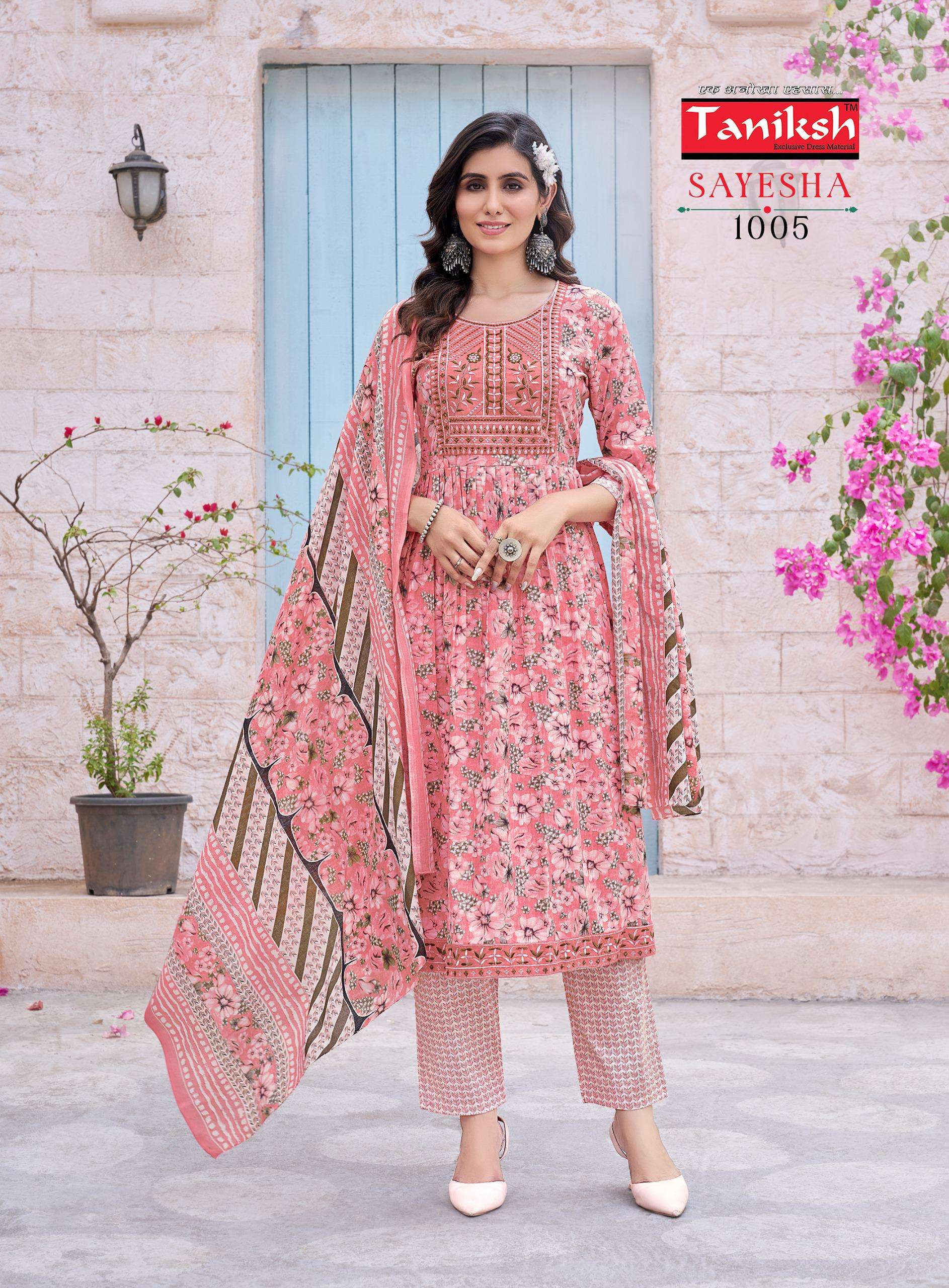 TANIKSH SAYESHA VOL 1 COTTON FANCY NAIRA PATTERN KURTI COMBO SET 